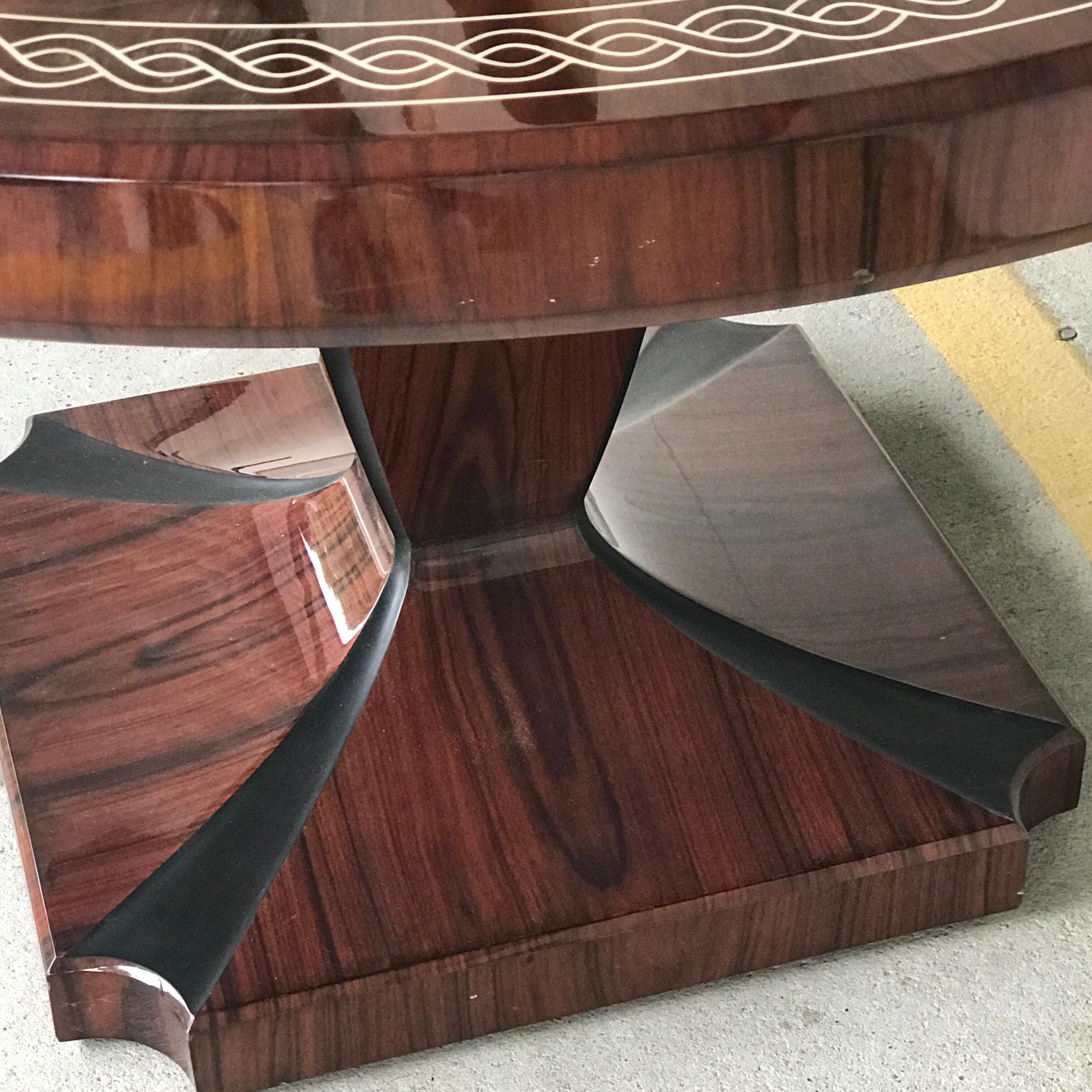 20th Century Art Deco Style Rosewood Centre Table with Lacquer Inlay