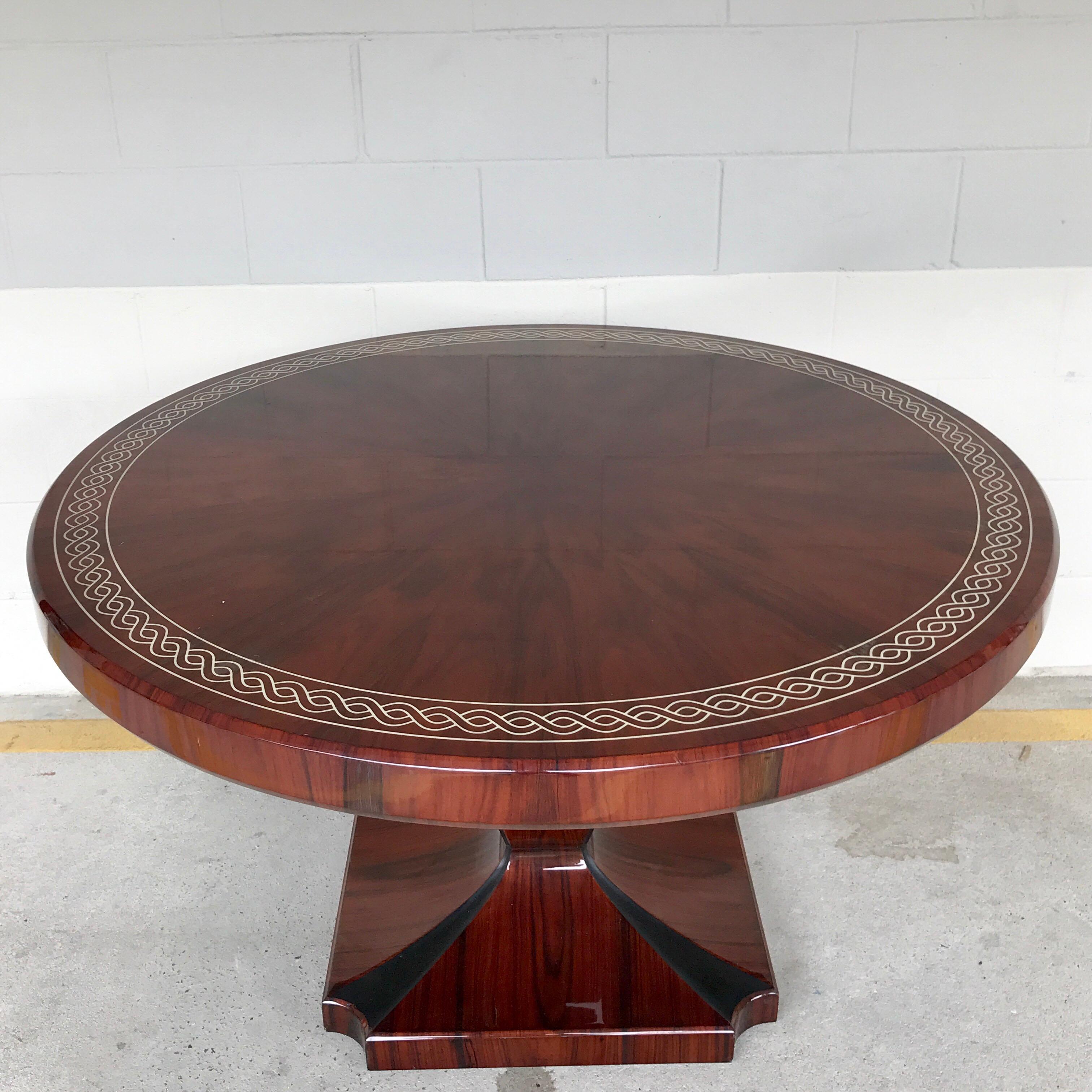 Art Deco Style Rosewood Centre Table with Lacquer Inlay 1