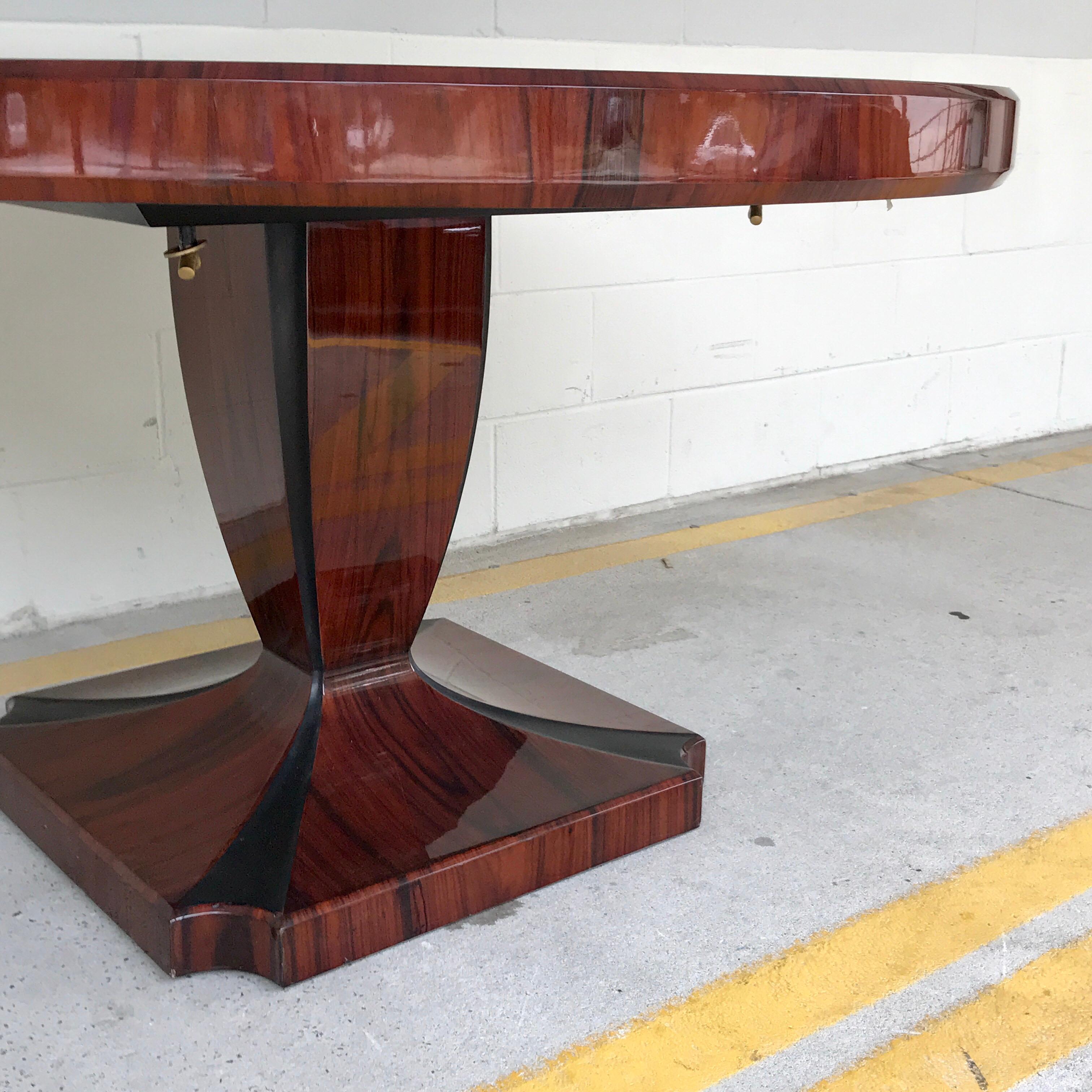 20th Century Art Deco Style Rosewood Centre Table with Lacquer Inlay For Sale
