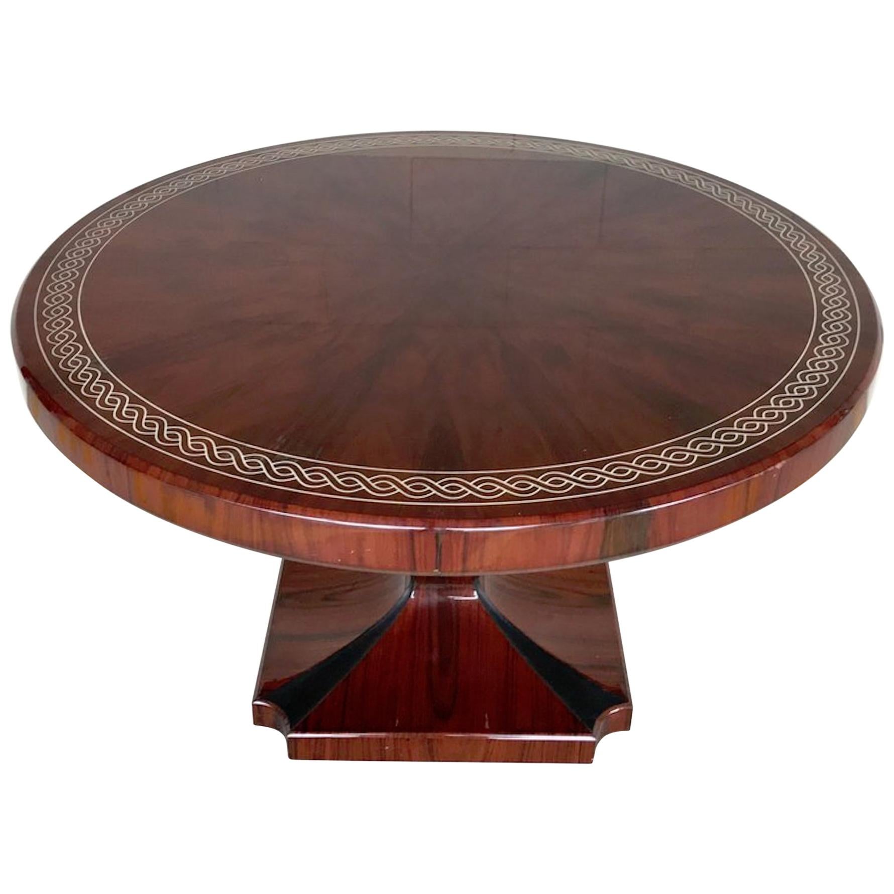 Art Deco Style Rosewood Centre Table with Lacquer Inlay For Sale