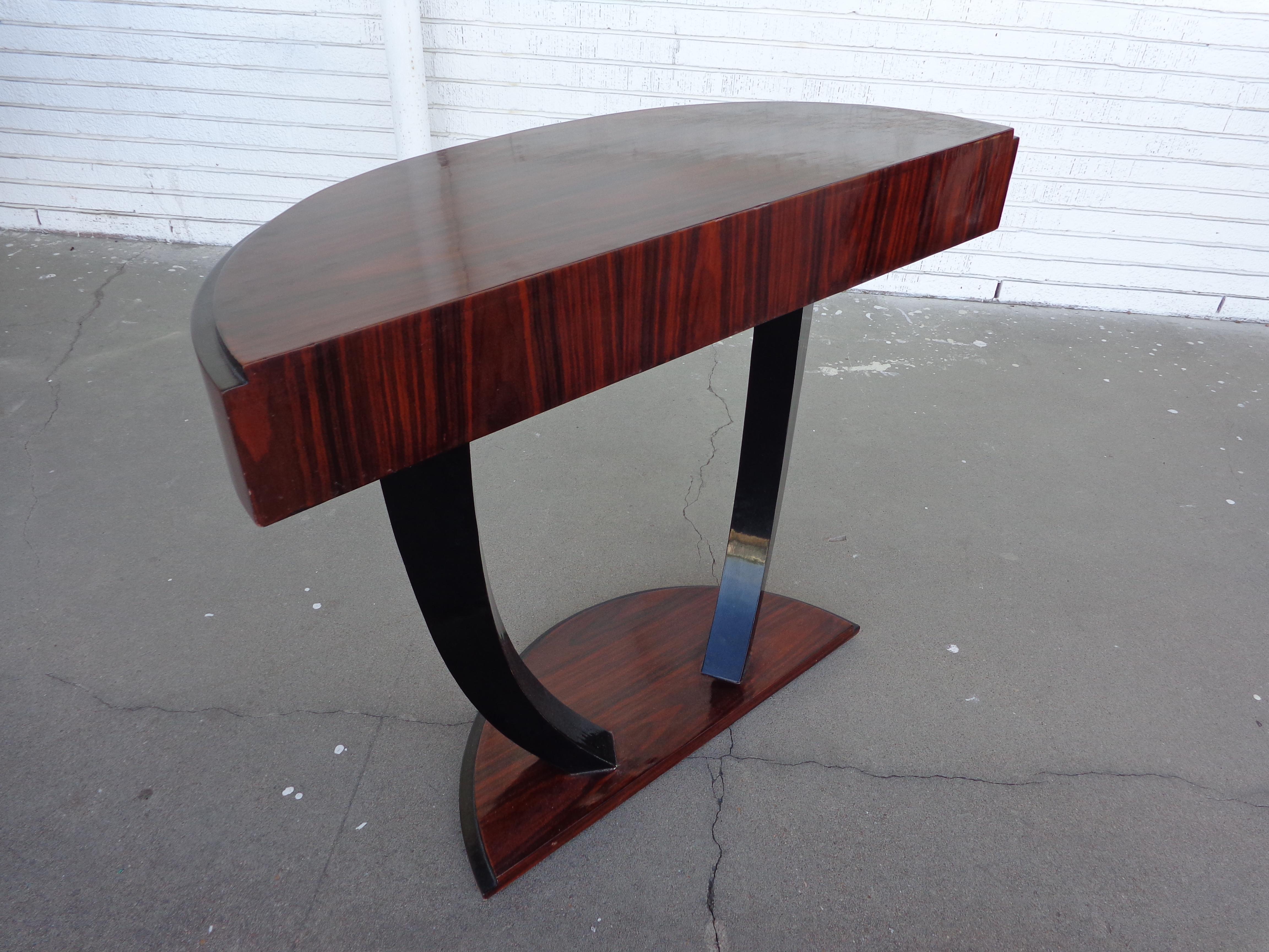 European Art Deco Style Rosewood Console Table