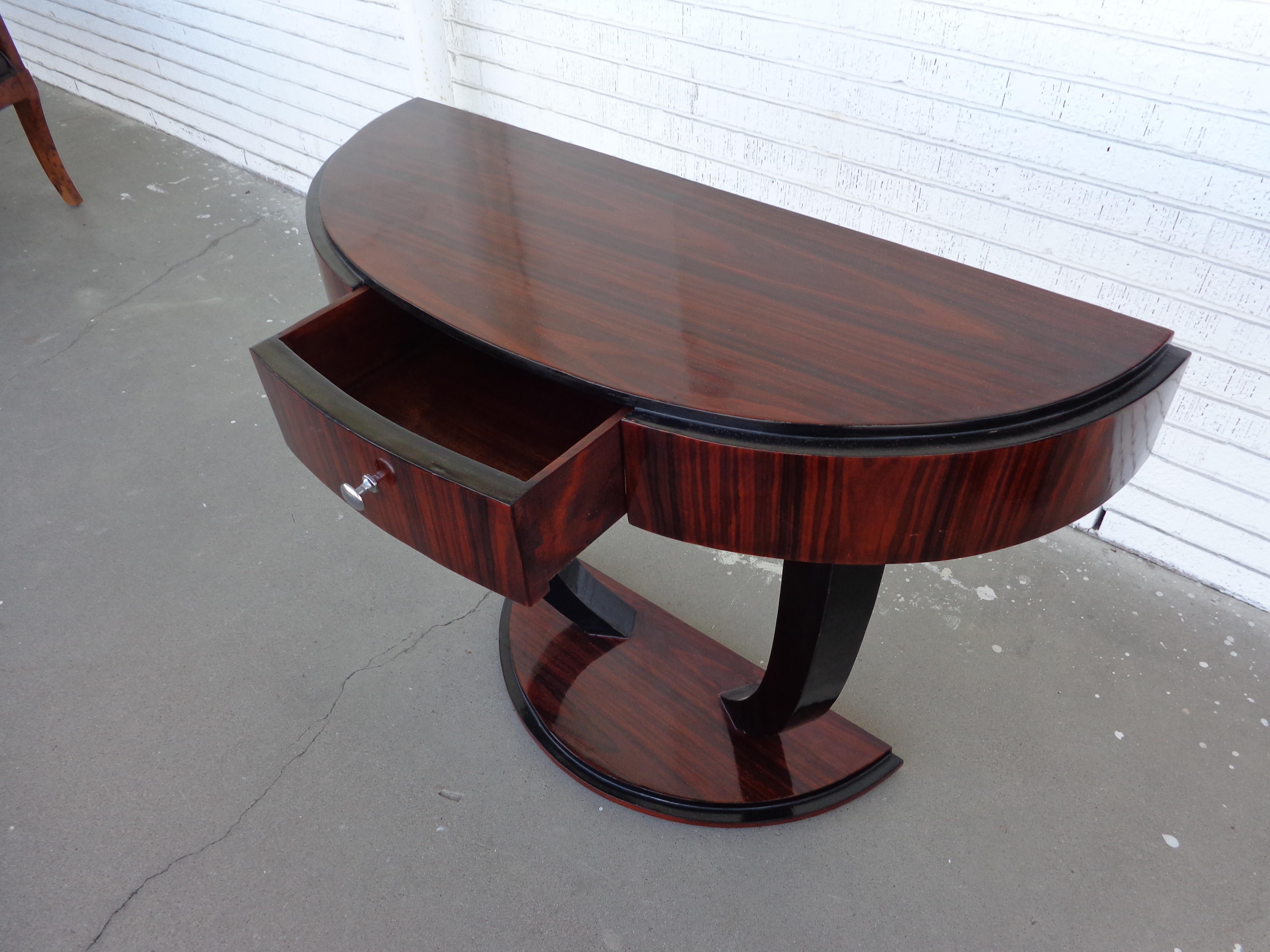 Art Deco Style Rosewood Console Table In Good Condition In Pasadena, TX