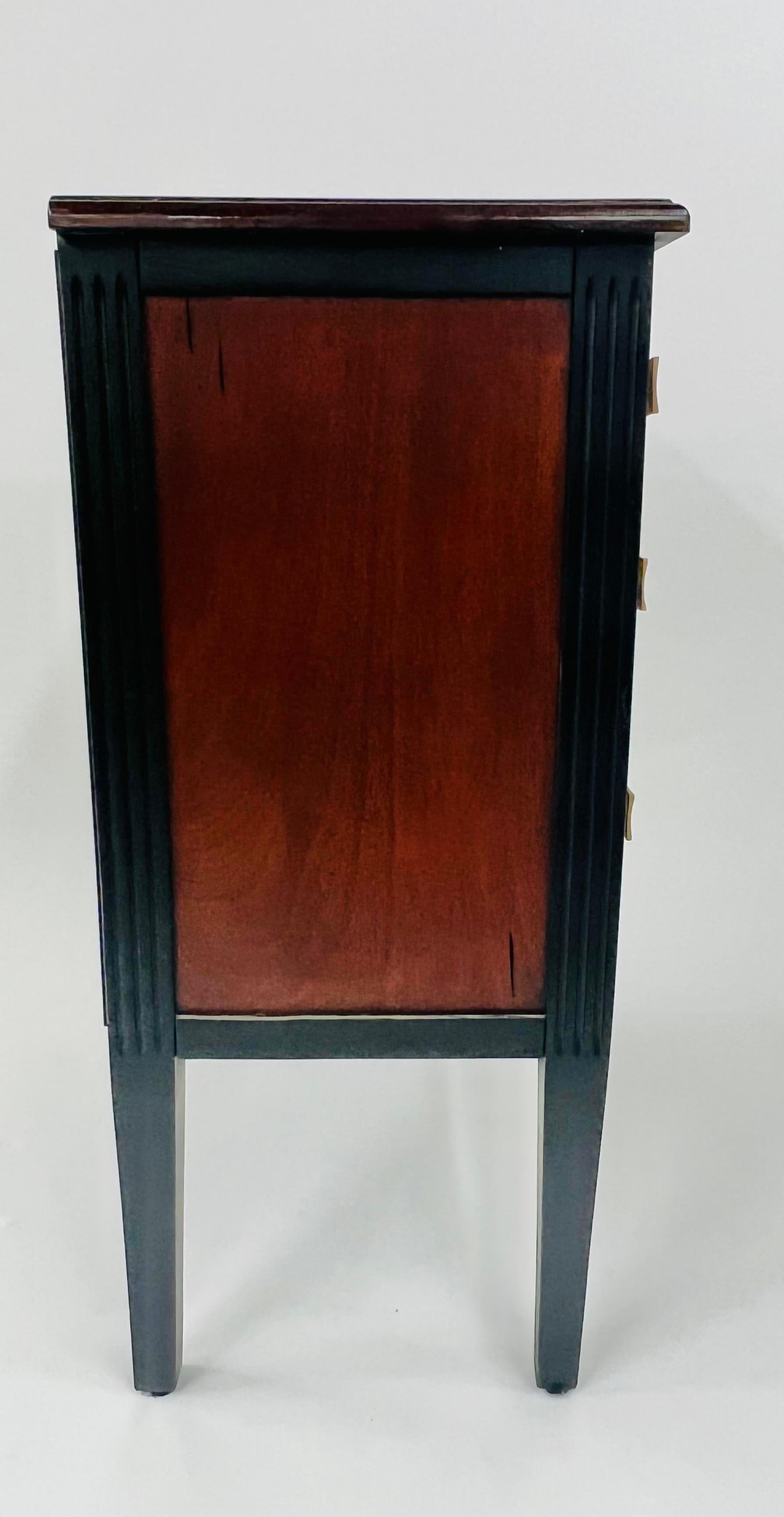 Art Deco Style Rosewood Three Drawer Nightstand, End or Side Table, a Pair 2