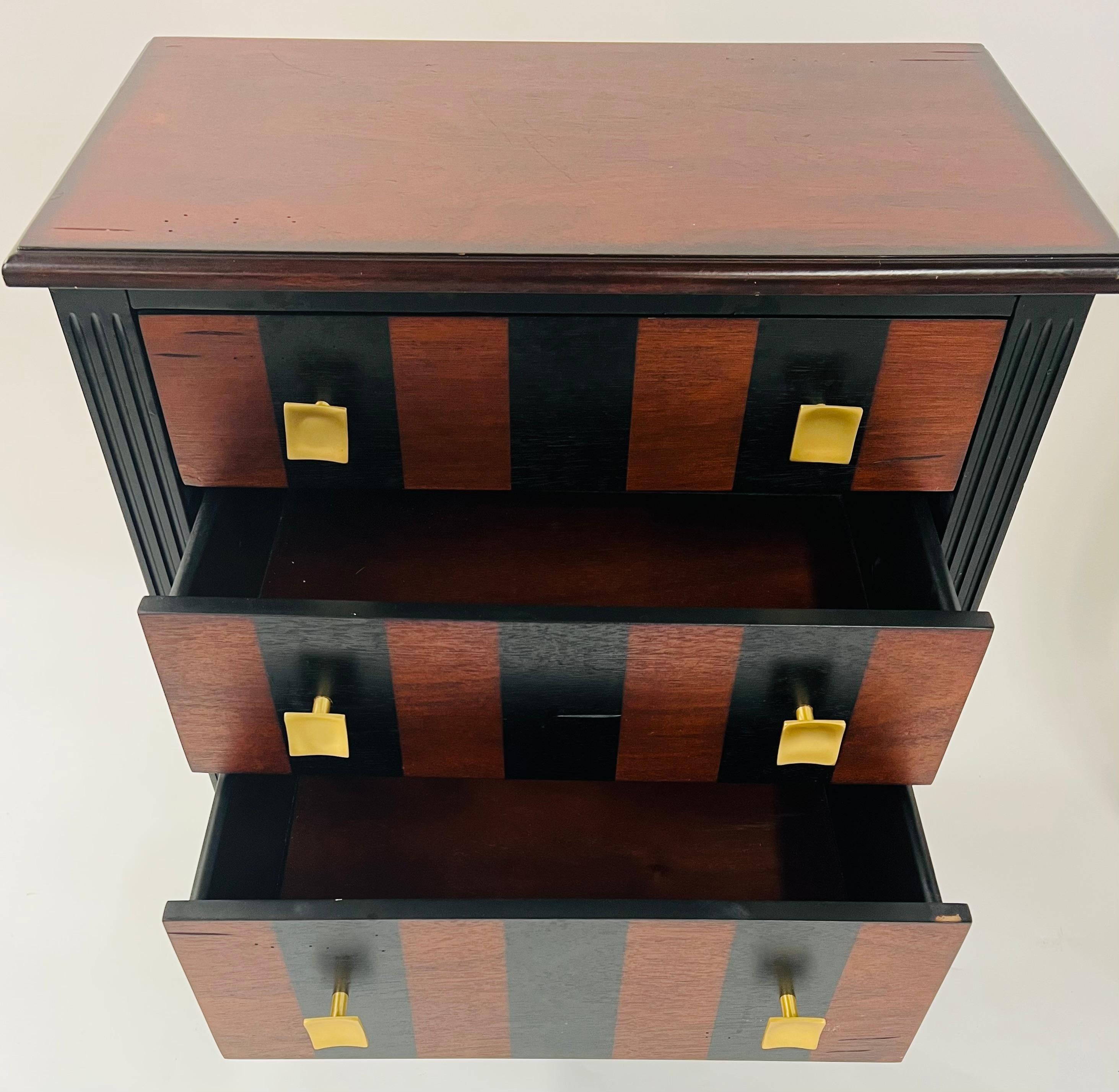 art deco side table with drawers