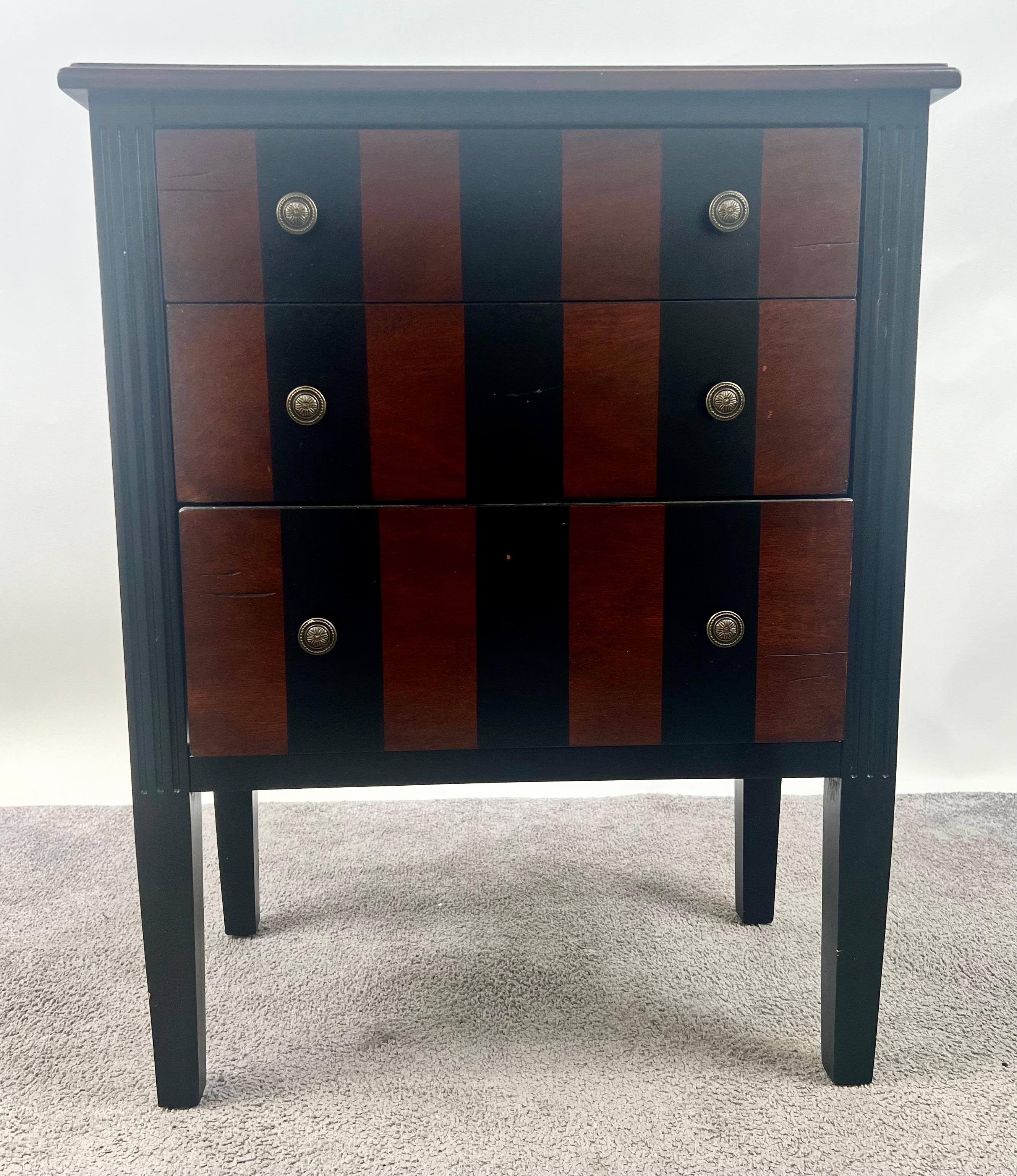 Art Deco Style Rosewood Three - Drawers Nightstand, End Table or Chest For Sale 7
