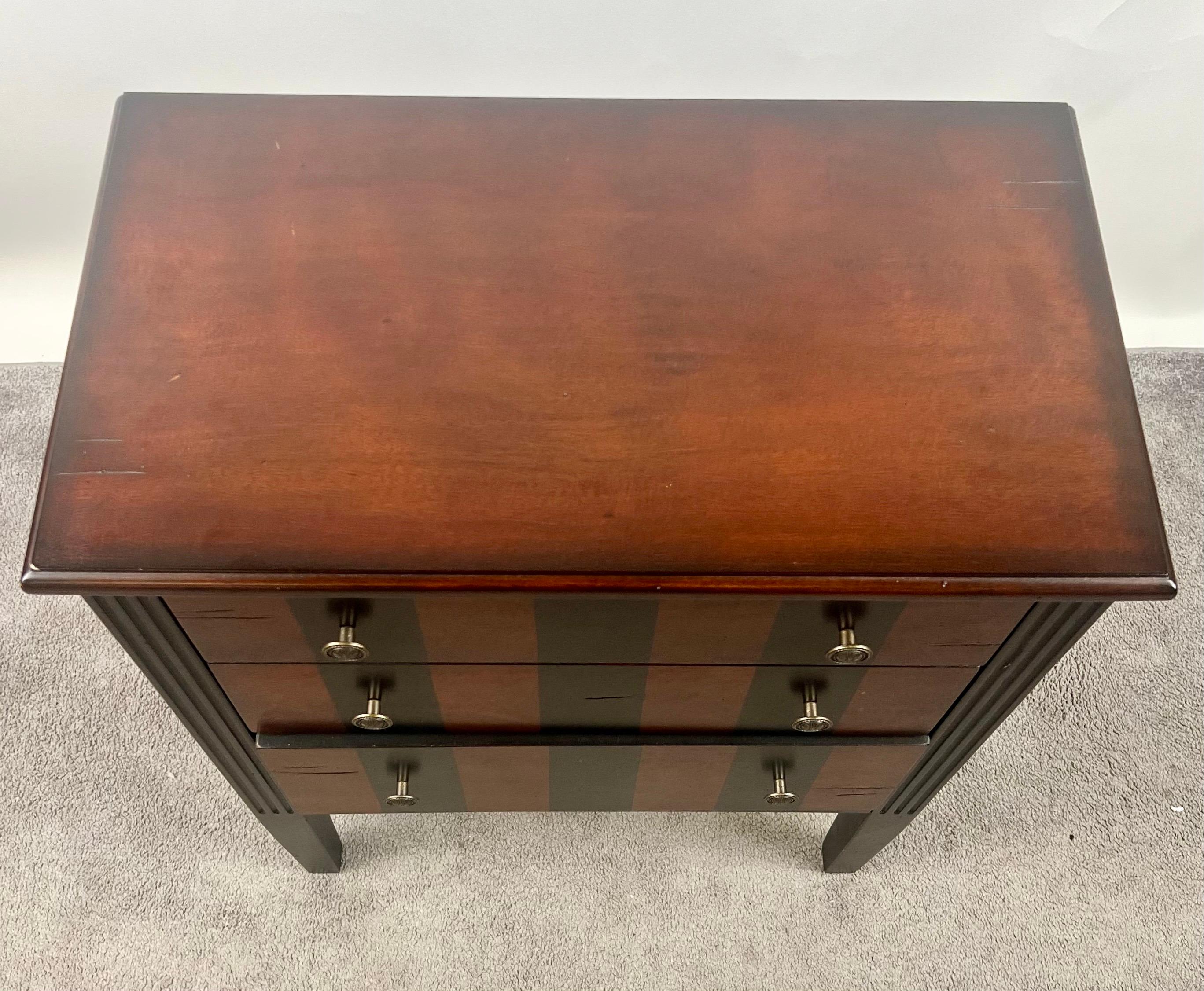 Art Deco Style Rosewood Three - Drawers Nightstand, End Table or Chest For Sale 2