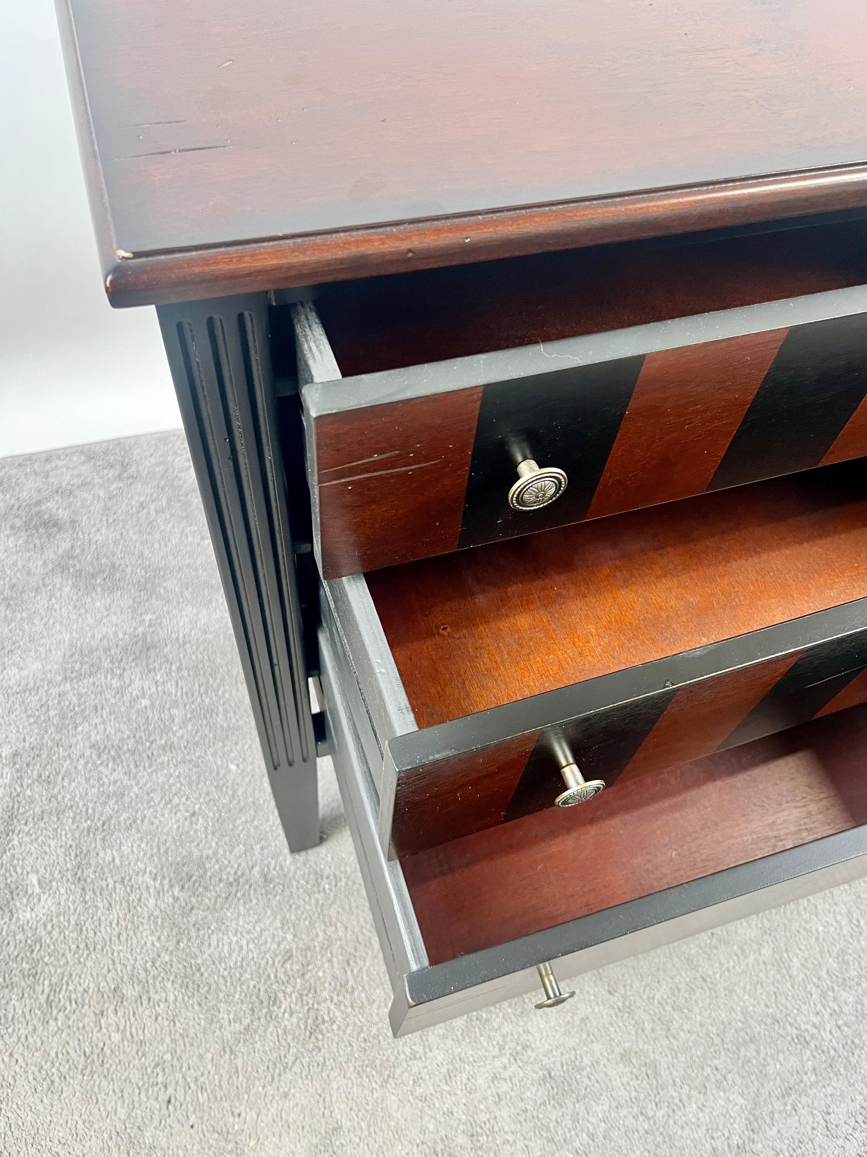 Art Deco Style Rosewood Three - Drawers Nightstand, End Table or Chest For Sale 4