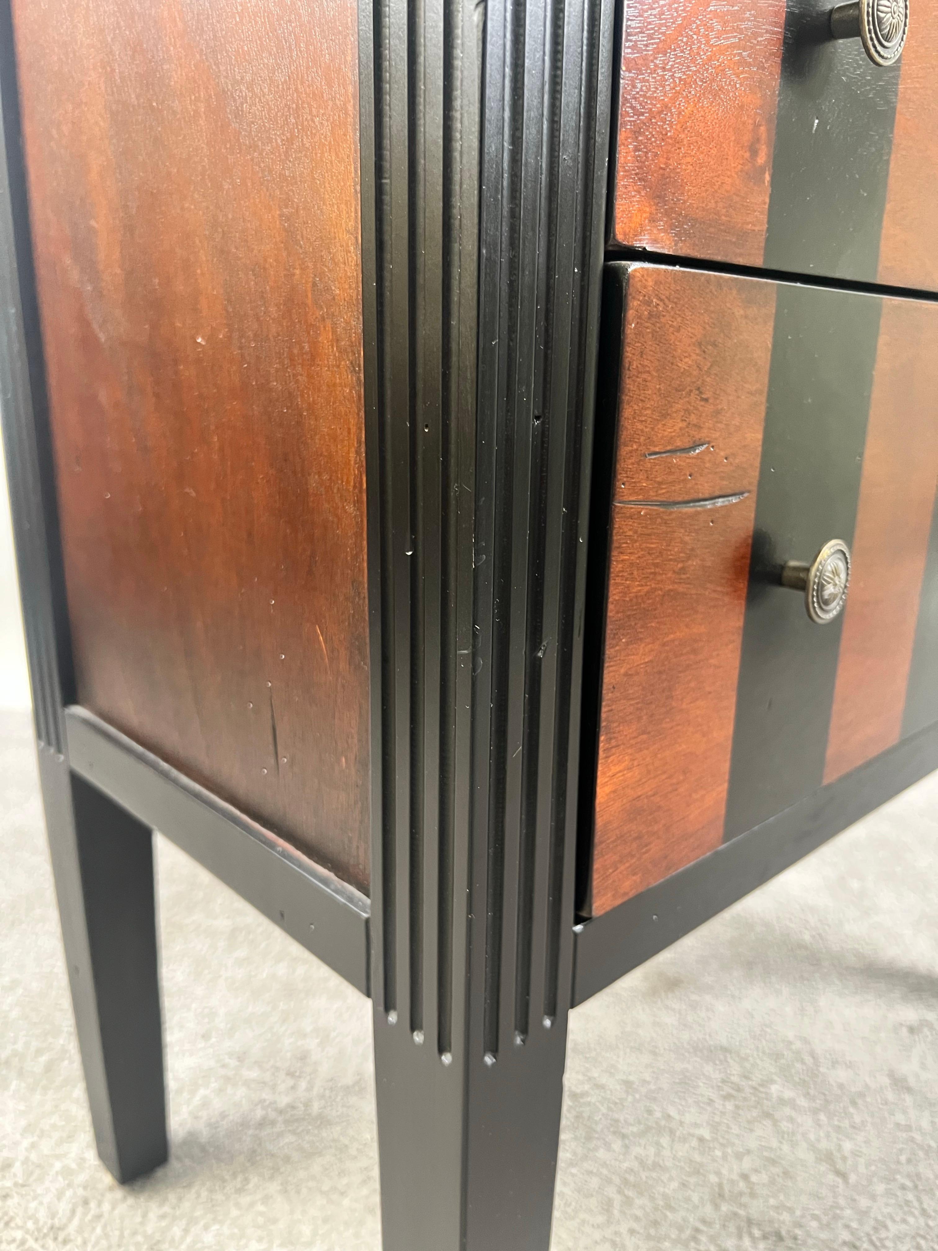 Art Deco Style Rosewood Three - Drawers Nightstand, End Table or Chest For Sale 5