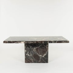 Art Deco Style Rosso Levanto Marble Library/Dining Table