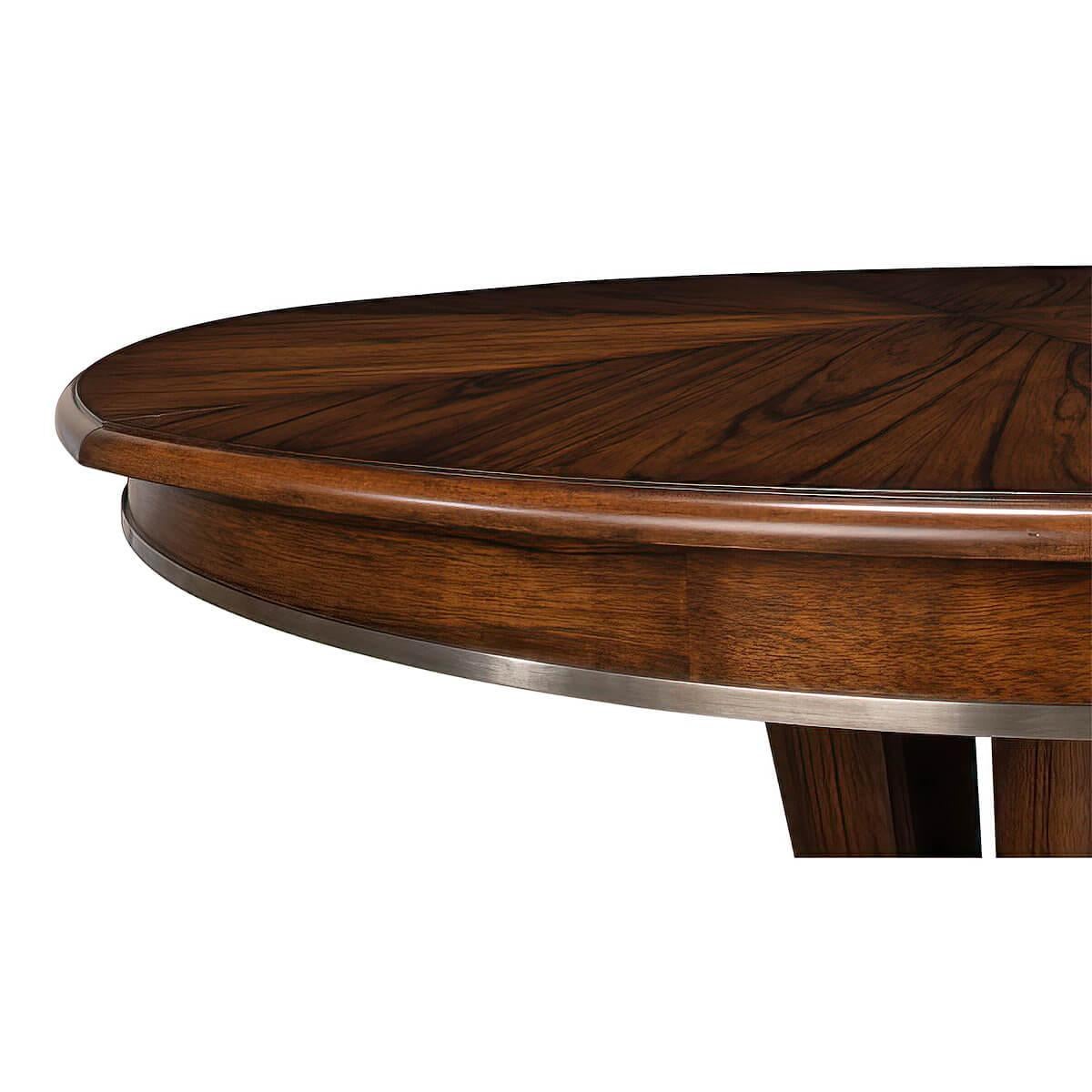 Art Deco Style Round Extending Dining Table, 84 For Sale 1