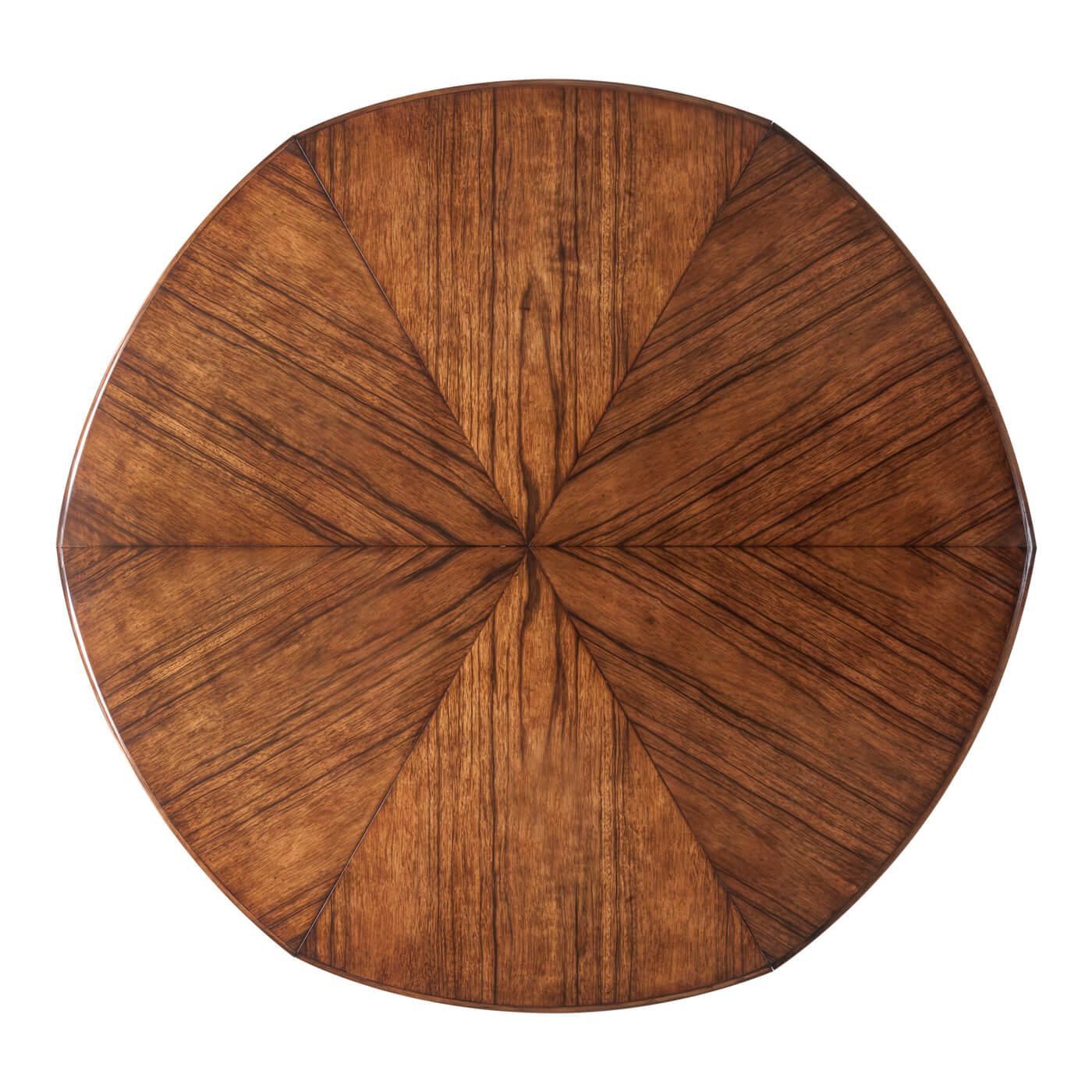 Vietnamese Art Deco Style Round Extending Dining Table For Sale