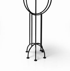 Art Deco Style Round Pedestal Table in High-Gloss Black Lacquer