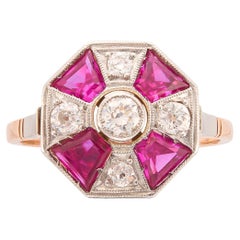 Art Deco Style Ruby & Diamond Ring