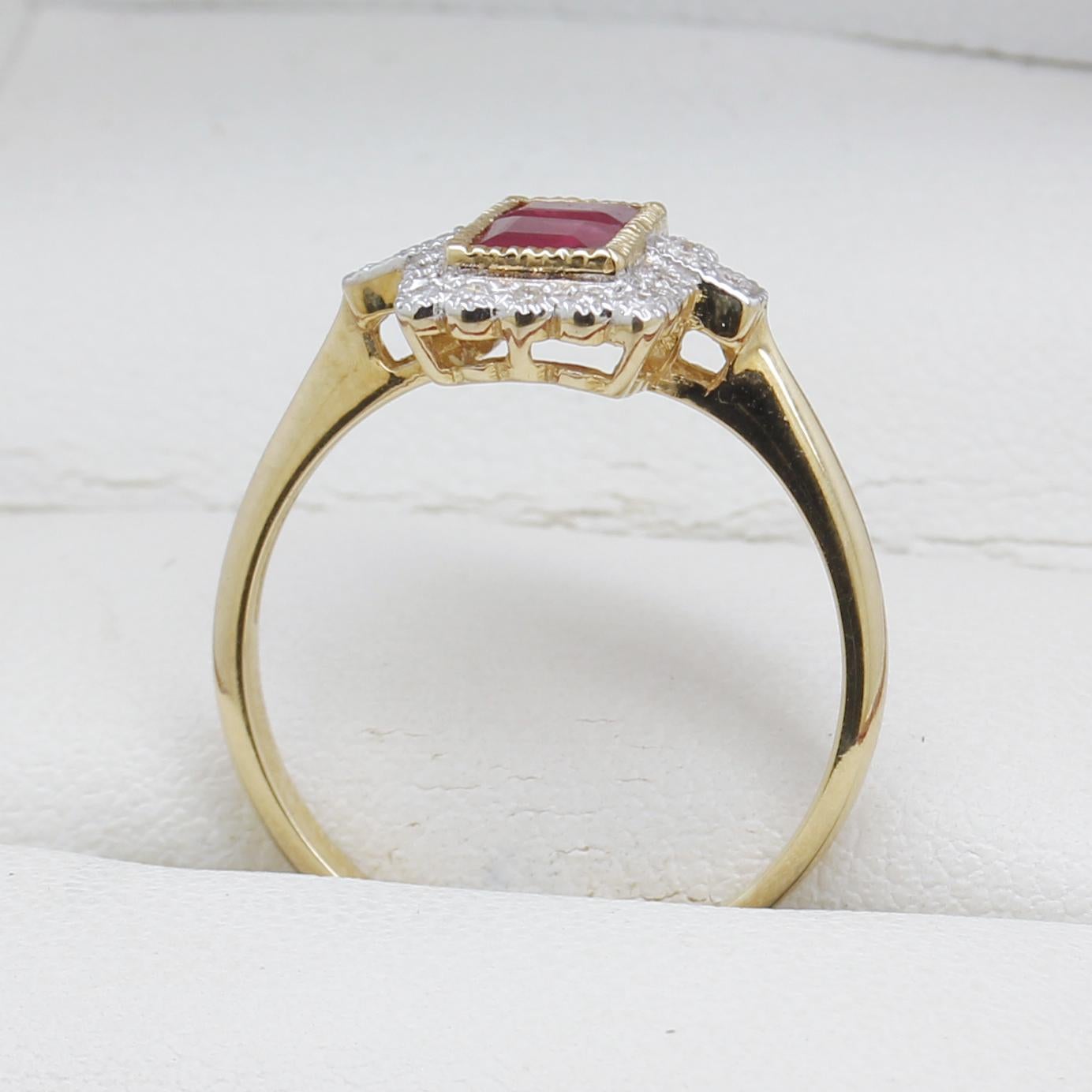Art Deco Style Ruby & Diamond Ring, New In New Condition For Sale In BALMAIN, NSW