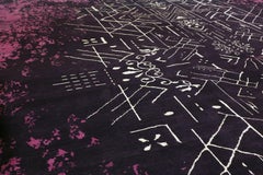 Art Deco Style Rug, Purple Black and White Geometric Pattern by Rug & Kilim