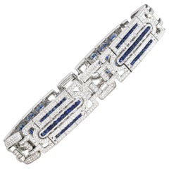 Art Deco Style Sapphire and Diamond Bracelet