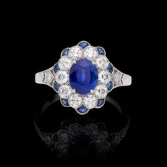 Art Deco Style Sapphire and Diamond Ring