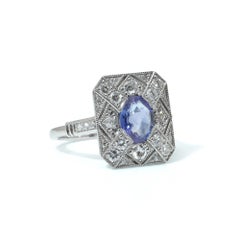 Art Deco Style Sapphire and Diamond Ring