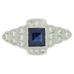 Art Deco Style Sapphire and Diamond Target Ring