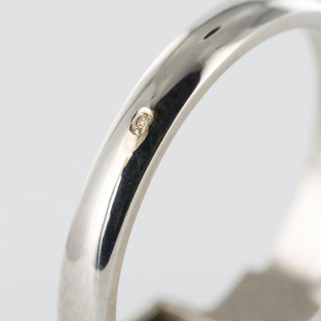 Art Deco Stil Saphir Diamant 18 Karat Weißgold Ring im Angebot 13