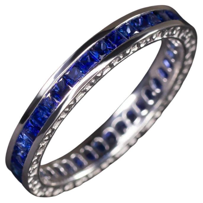 Art Deco Style Sapphire Eternity Band Ring For Sale