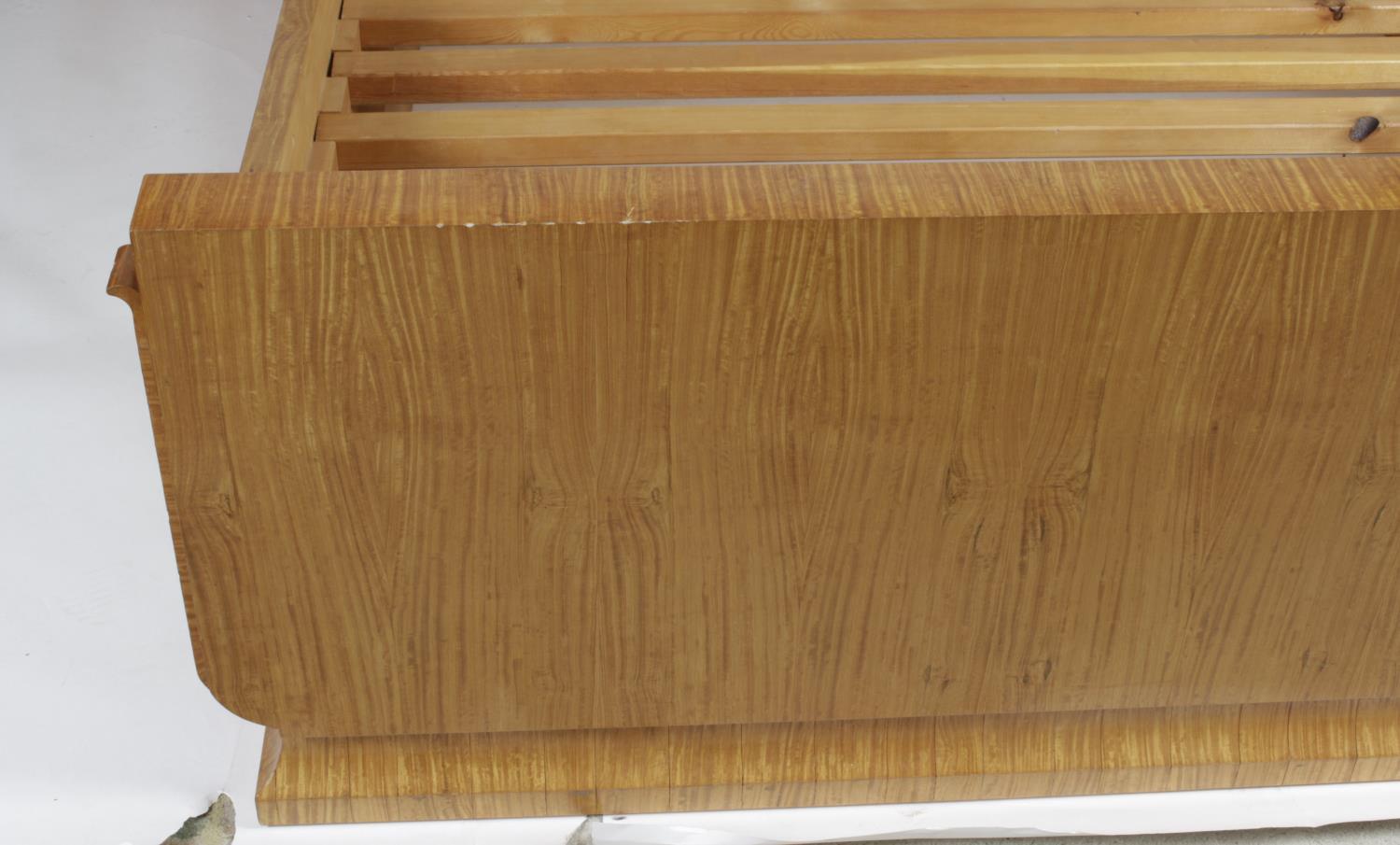 Art Deco Style Satinwood Bed once belong to Elton John In Good Condition In Chelmsford, Essex