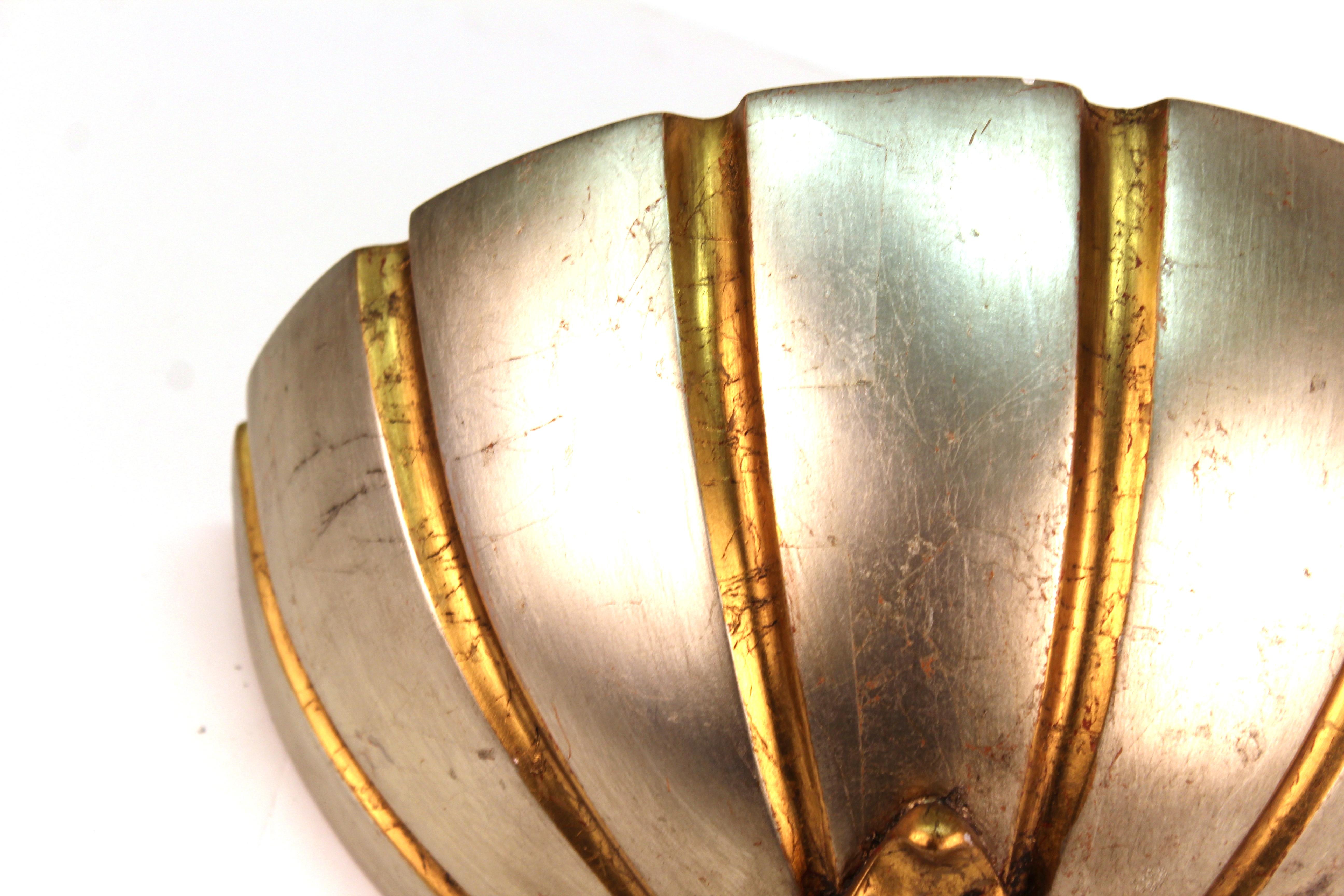20th Century Art Deco Style Sconces in Silver and Gold For Sale