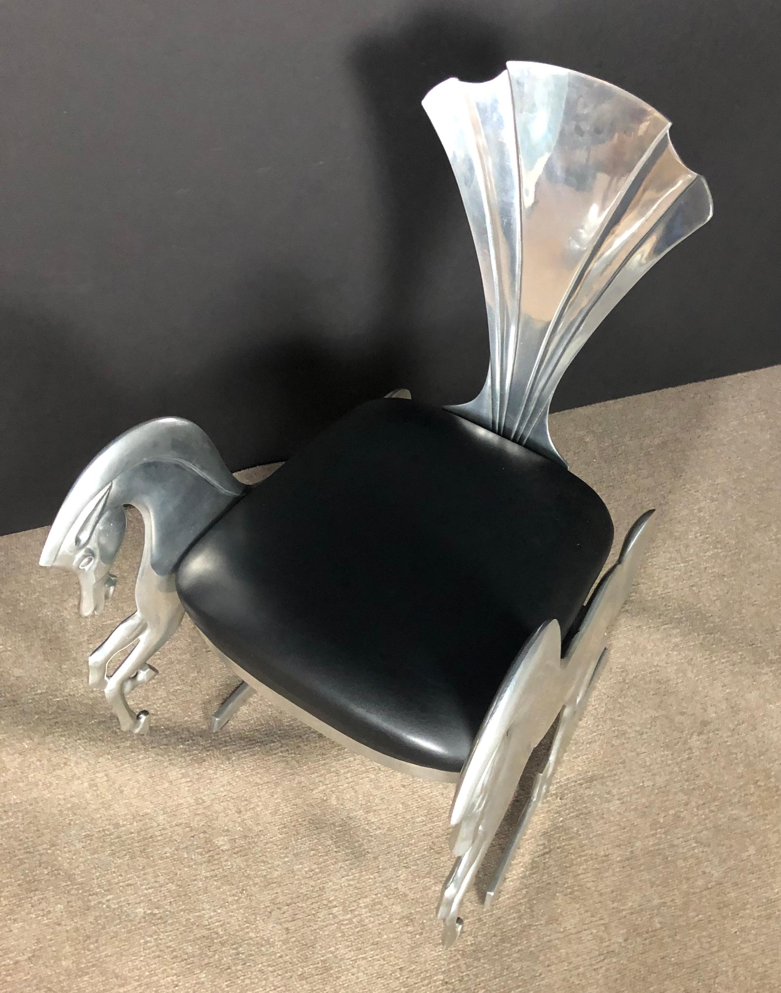 Aluminum Highly Unusual Artist Signed Sculptural Chair  For Sale