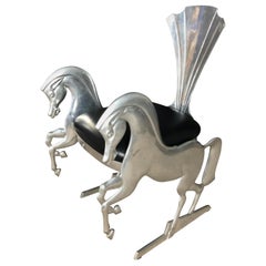 Whimsical Aluminum Chair With Full Bodied Horses