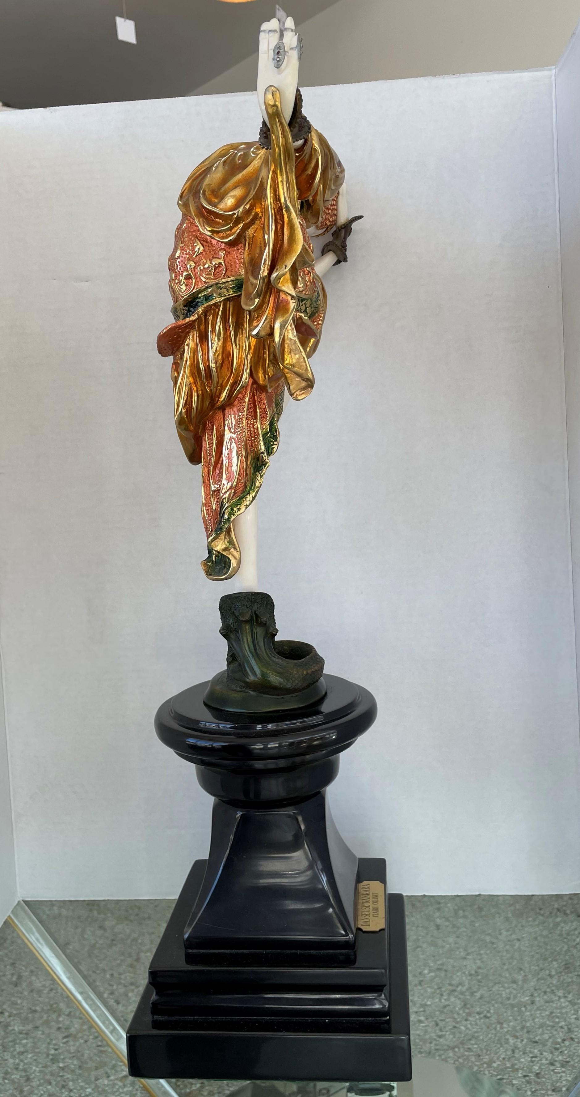 Carved Art Deco Style Sculpture After Claire R. Colinet For Sale