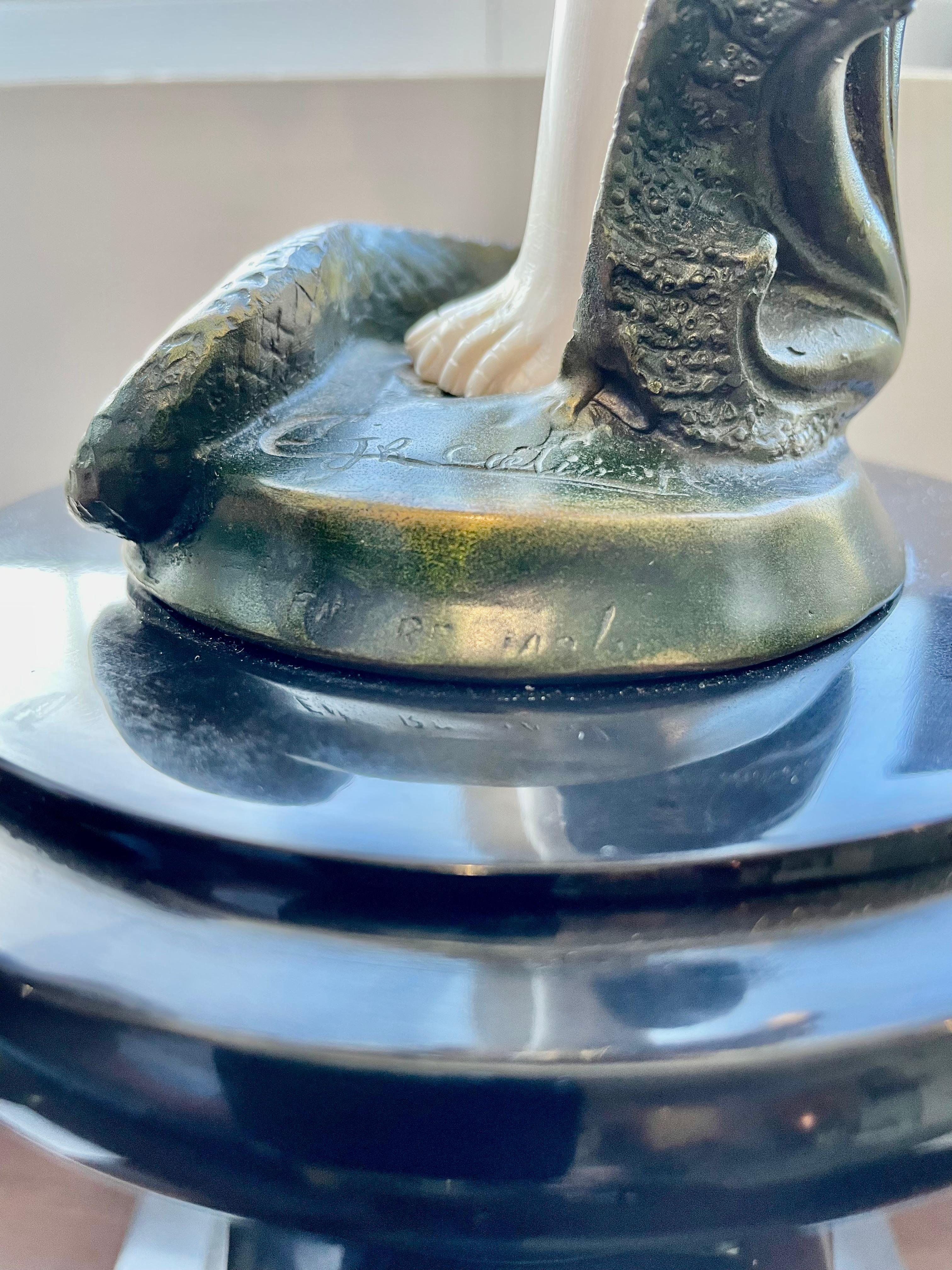 Brass Art Deco Style Sculpture After Claire R. Colinet
