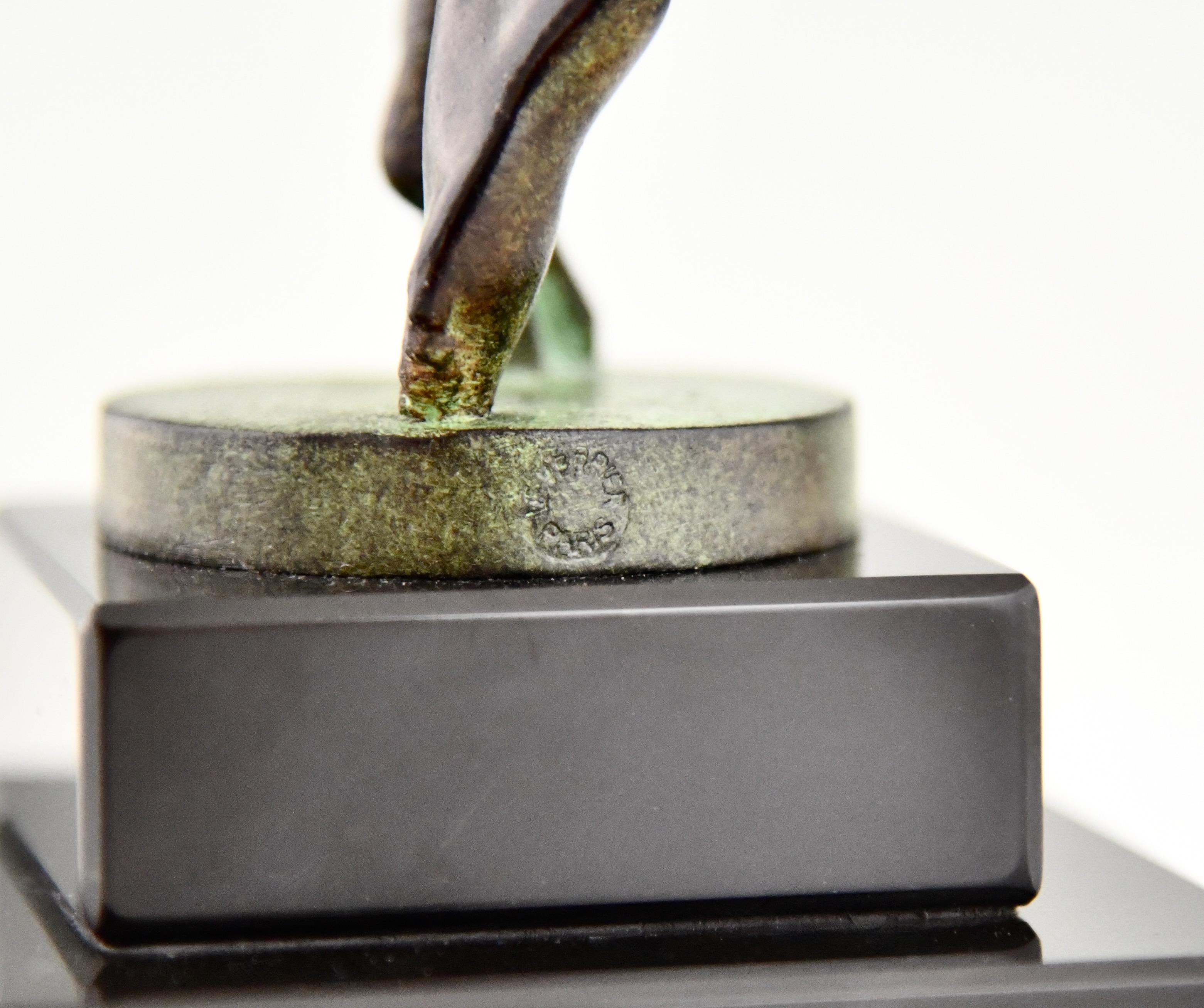 Scultura ballerina in stile Art Deco TOURBILLON di Fayral per Max Le Verrier in vendita 3