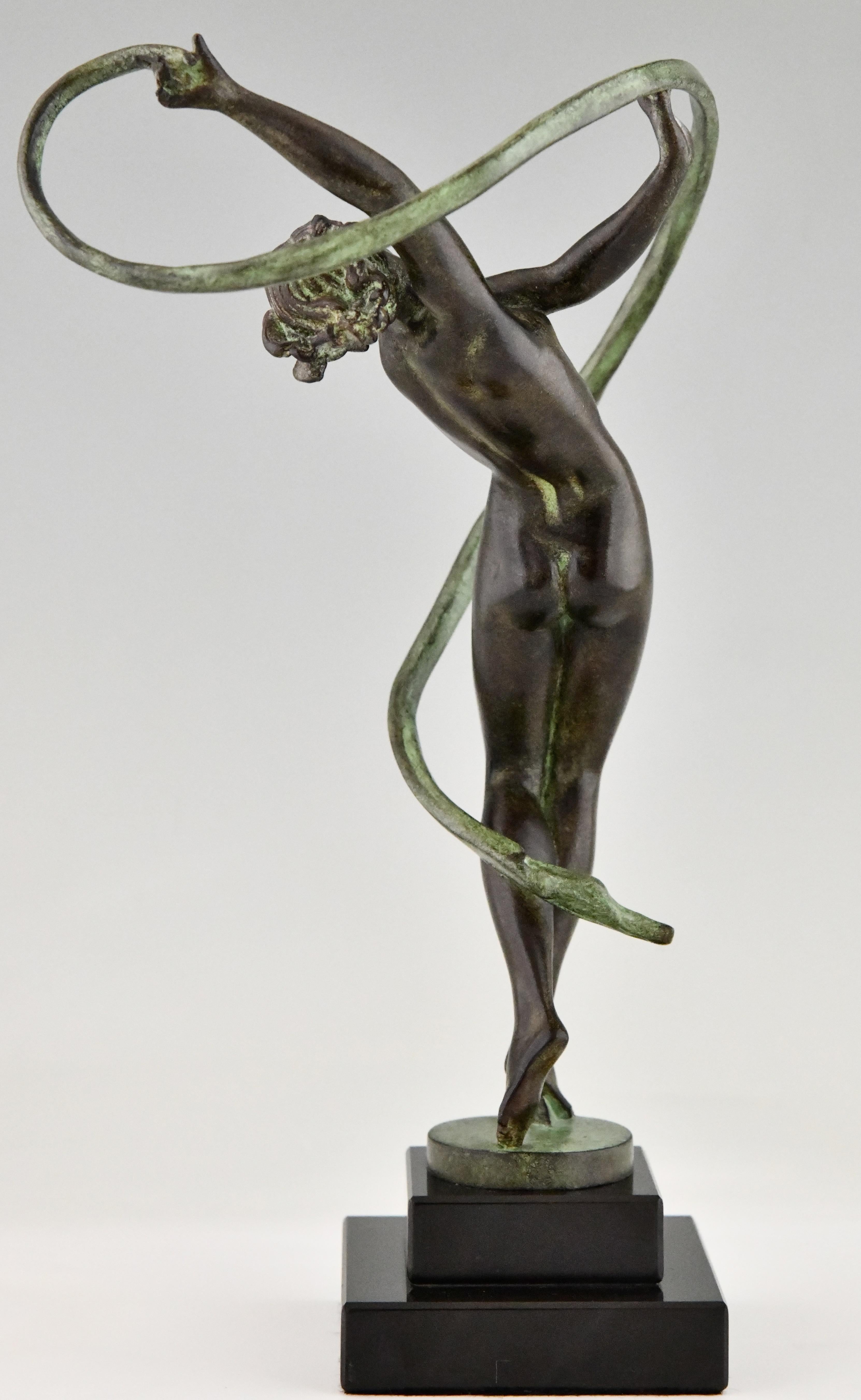 XXI secolo e contemporaneo Scultura ballerina in stile Art Deco TOURBILLON di Fayral per Max Le Verrier in vendita
