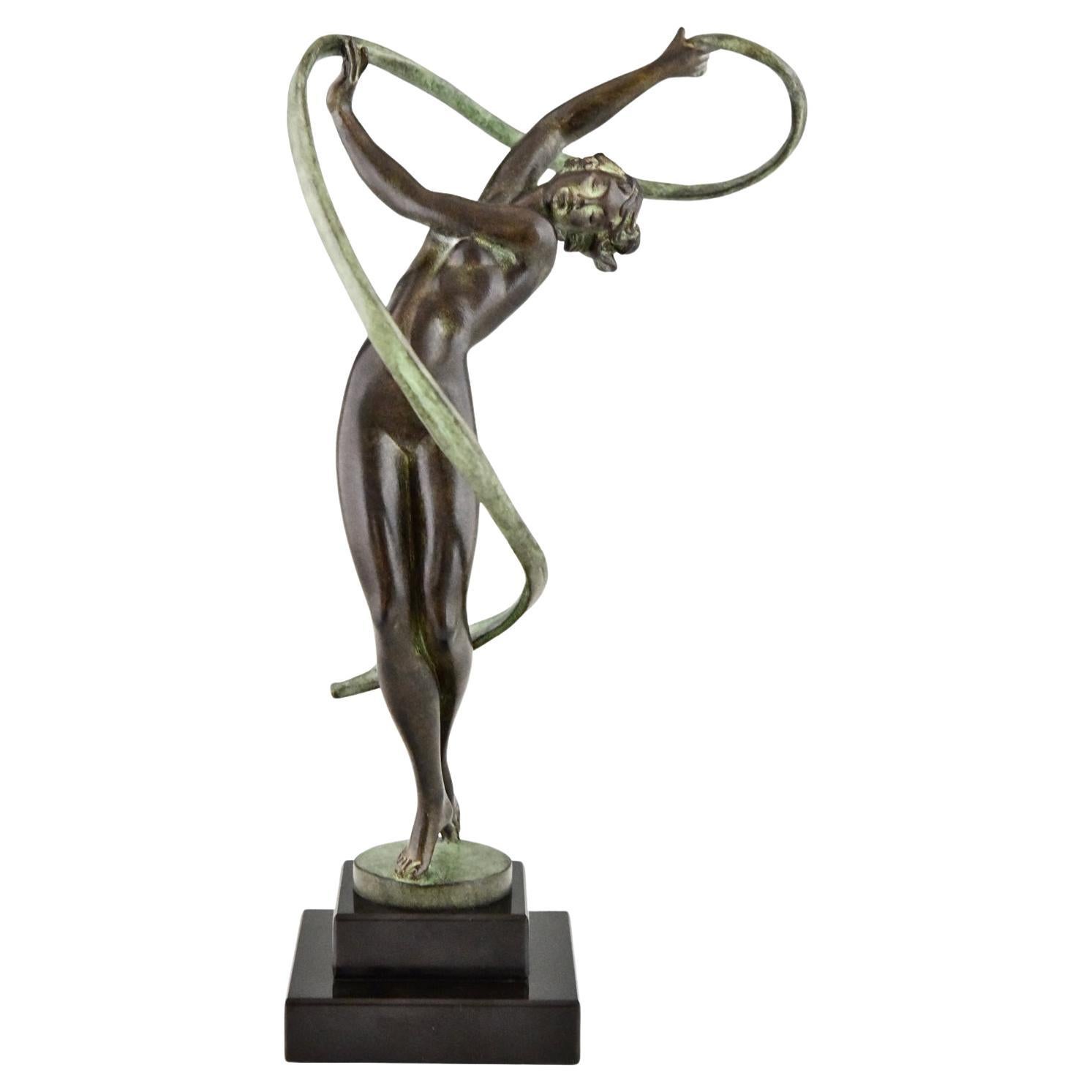 Art Deco style sculpture dancer TOURBILLON by Fayral for Max Le Verrier For Sale
