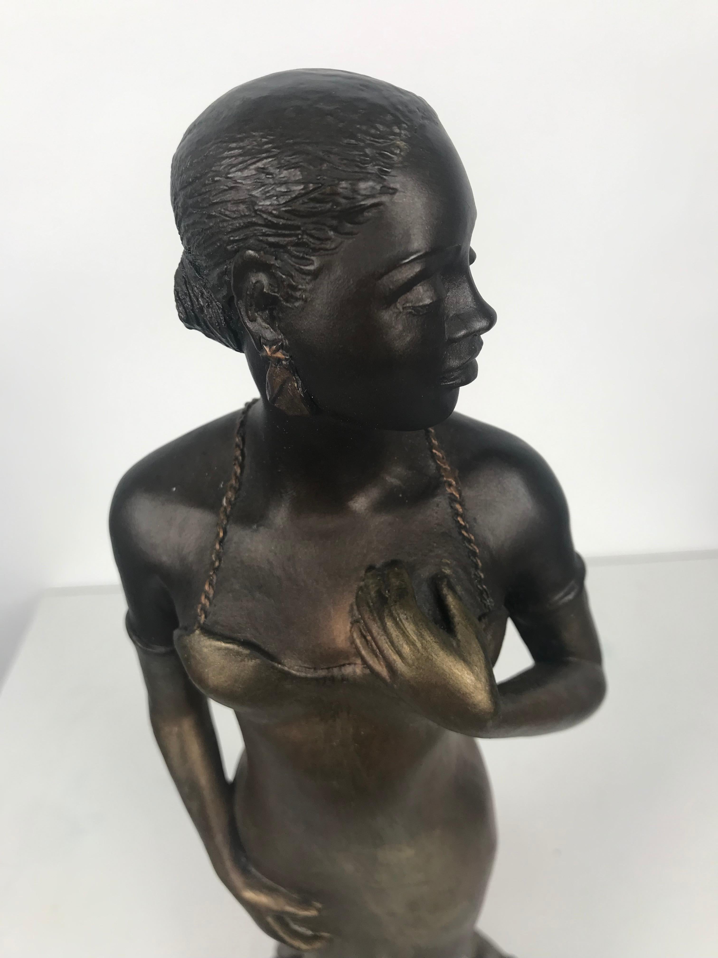 American Art Deco Style Sculpture, Ecila 'Jazz Singer' Elegant Female