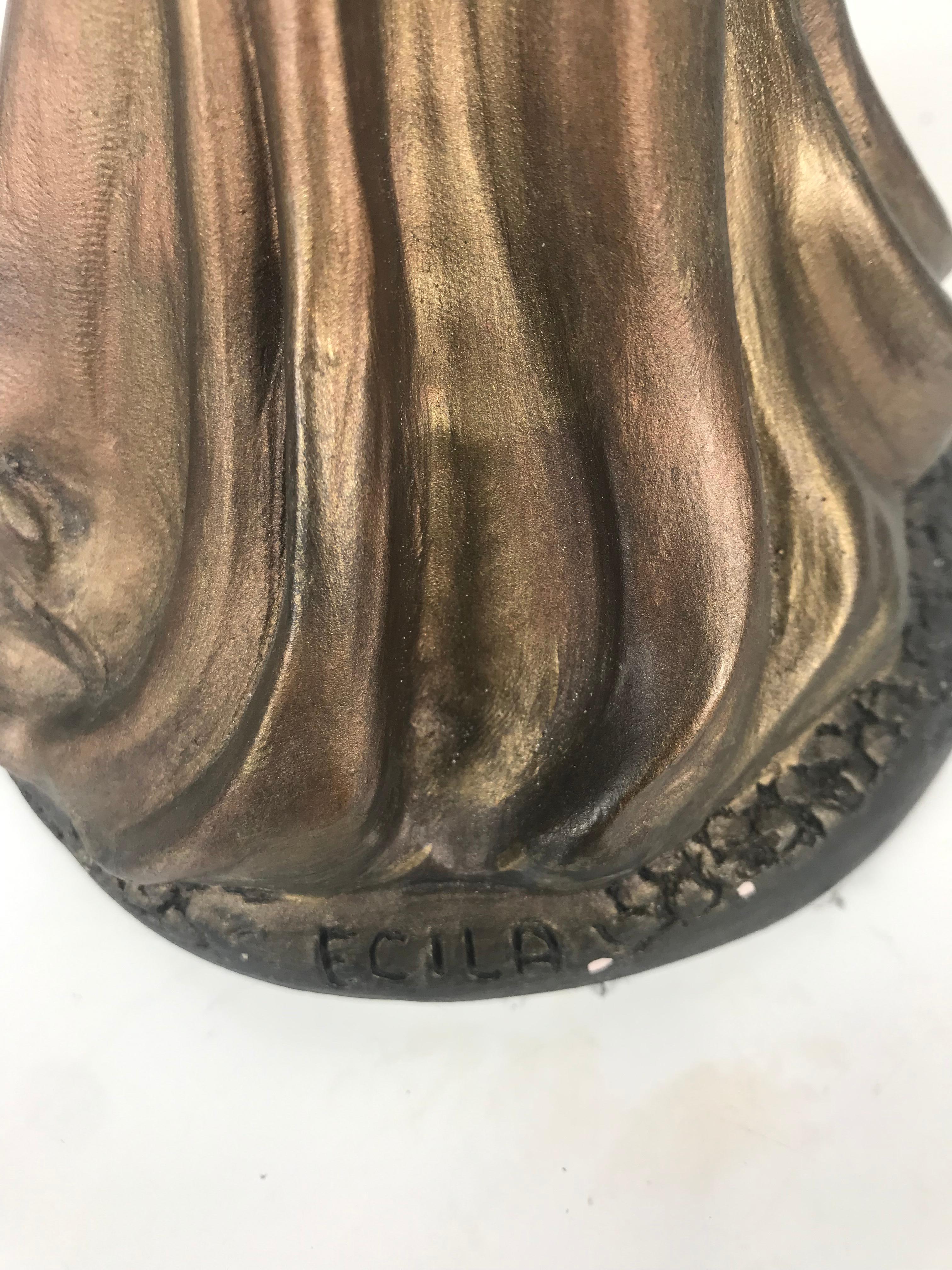 20th Century Art Deco Style Sculpture, Ecila 'Jazz Singer' Elegant Female