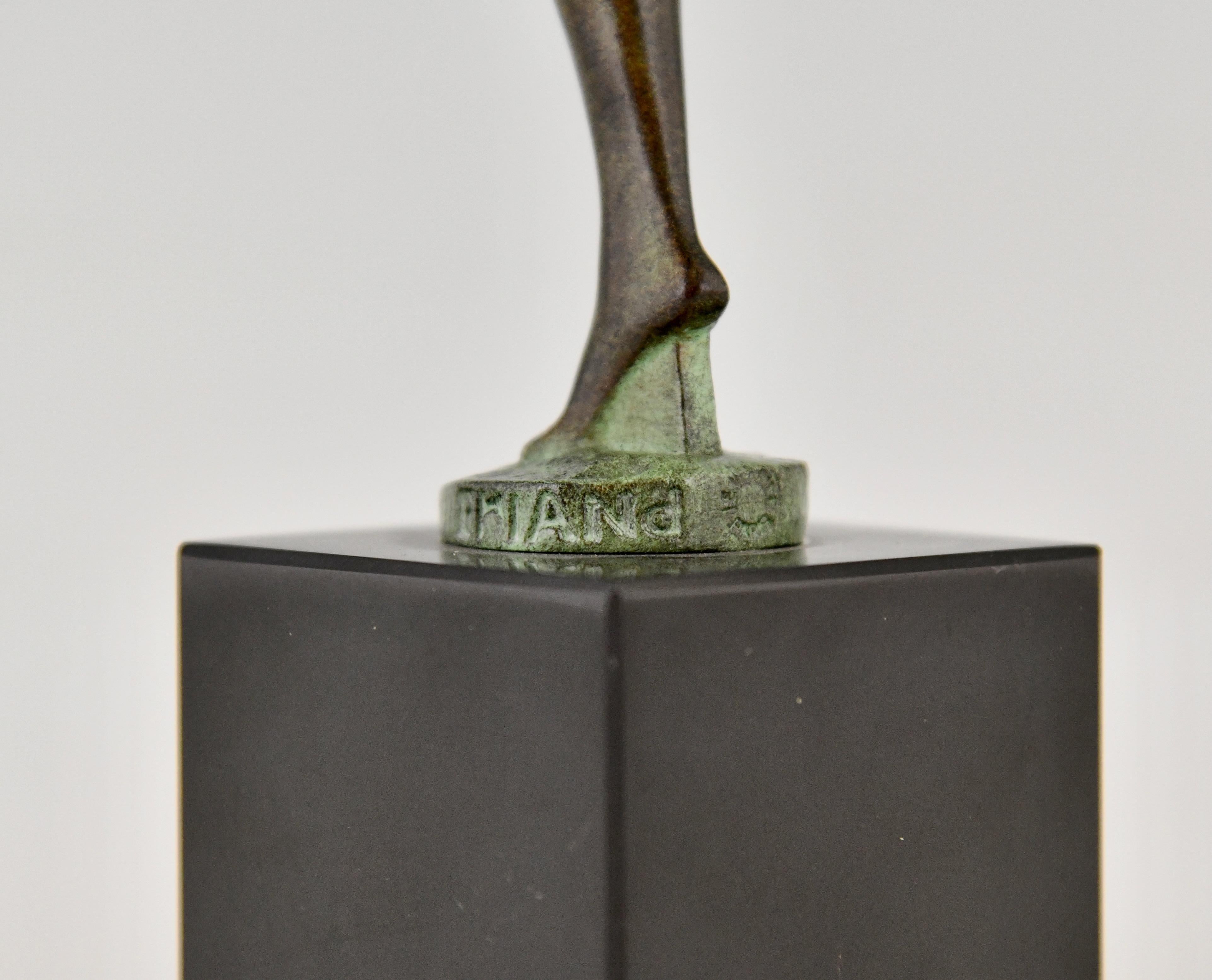 Art Deco style sculpture hoop dancer Briand Marcel Bouraine for Max le Verrier For Sale 1