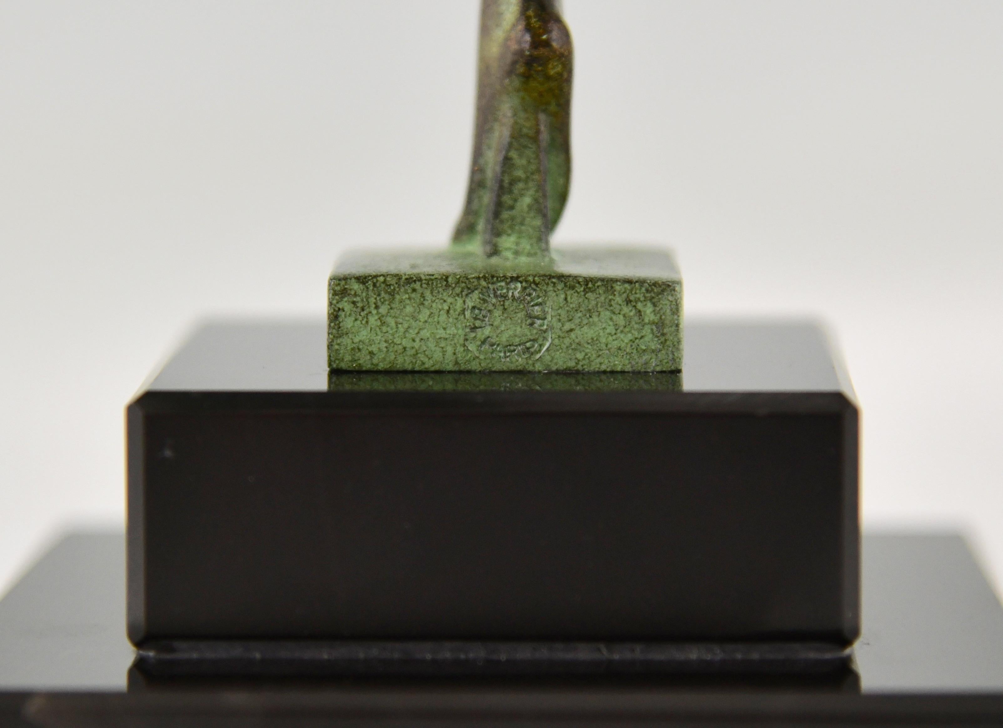 Art Deco style Sculpture Nude with Trumpet Jericho Guerbe Max Le Verrier For Sale 3