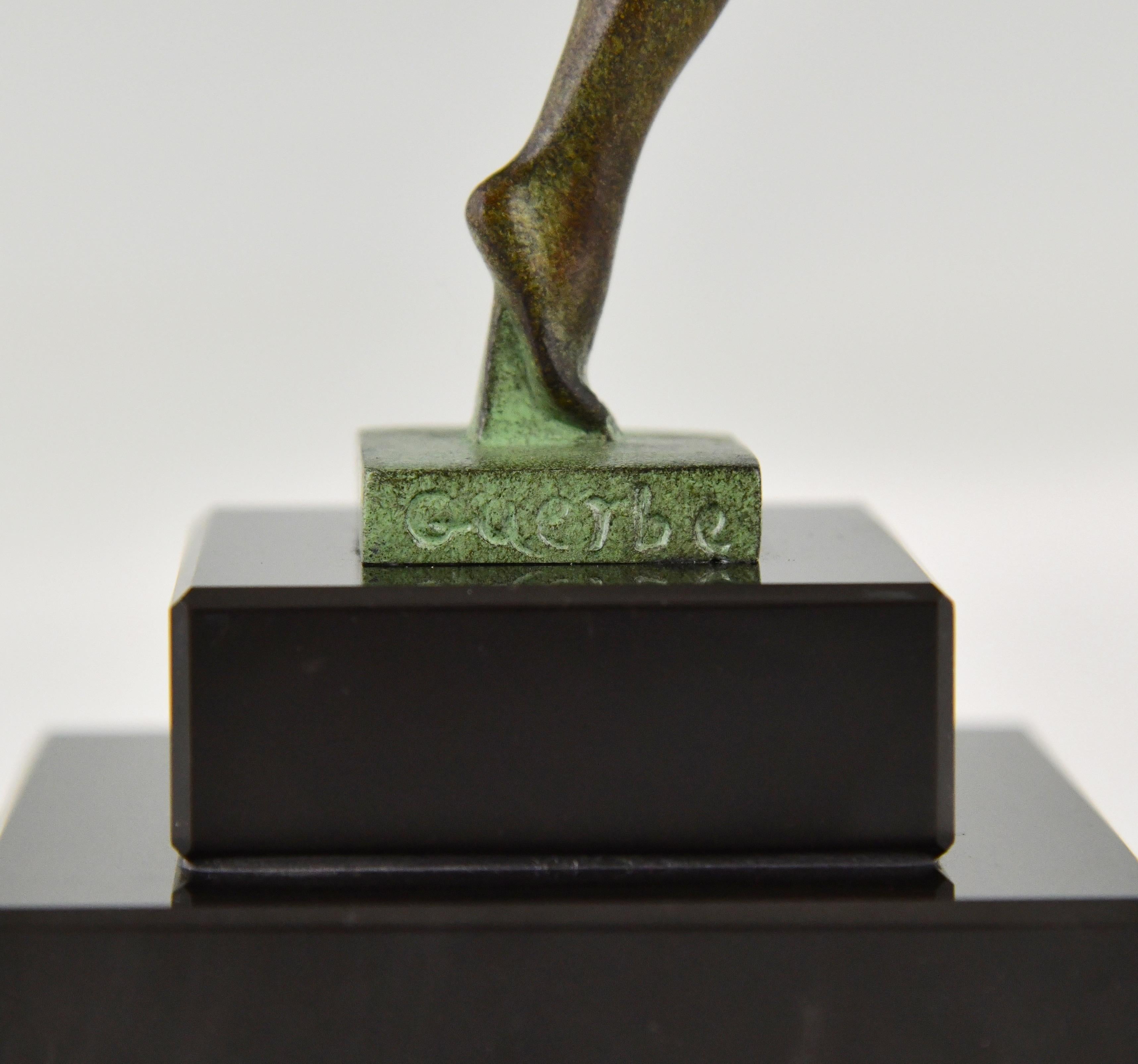 Art Deco style Sculpture Nude with Trumpet Jericho Guerbe Max Le Verrier For Sale 2