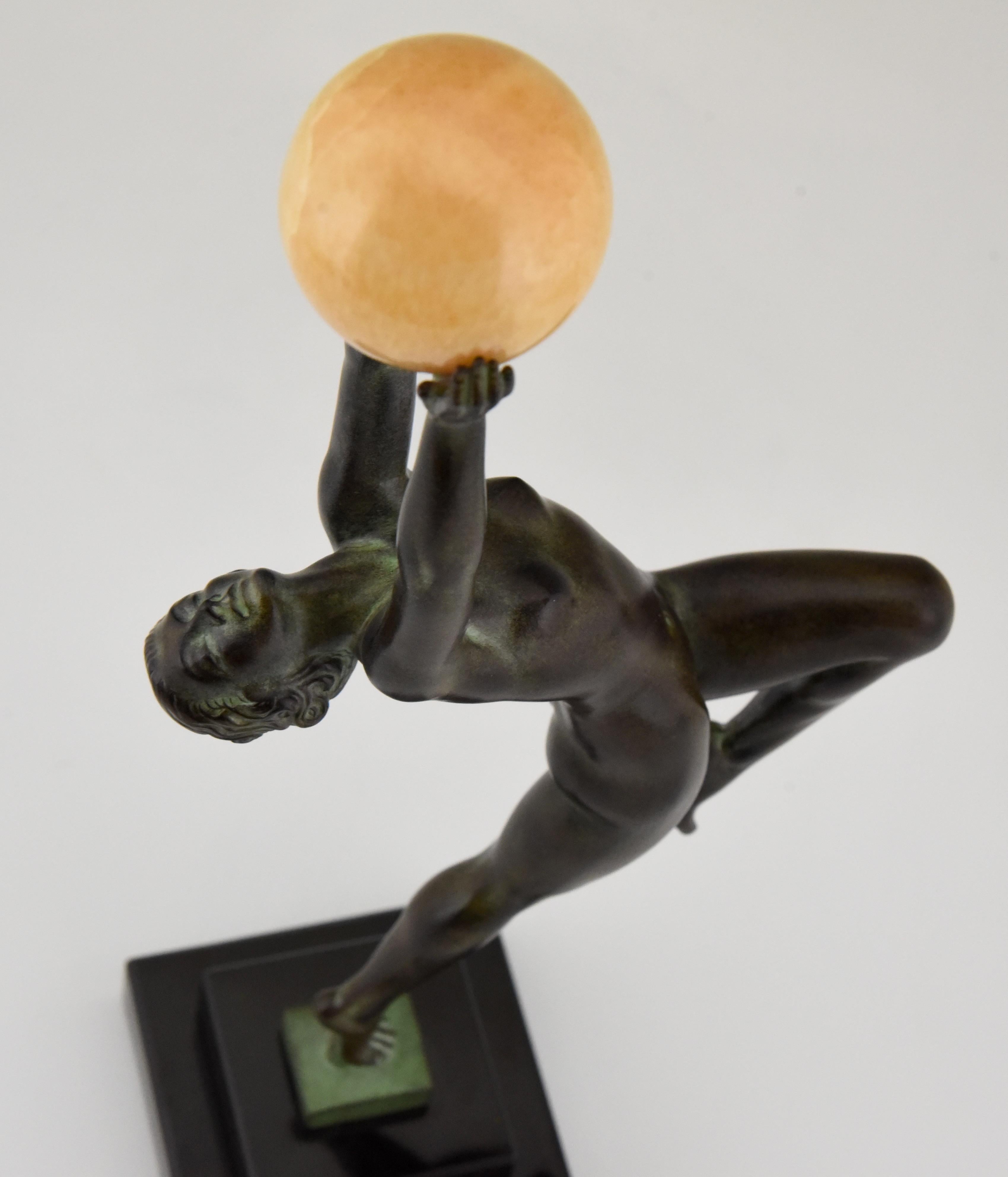 Scultura in stile Art Deco di una ballerina JEU di Max Le Verrier in vendita 1
