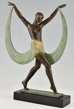 Art Deco Style Sculpture of a Dancer LYSIS Pierre Le Faguays for Max Le Verrier