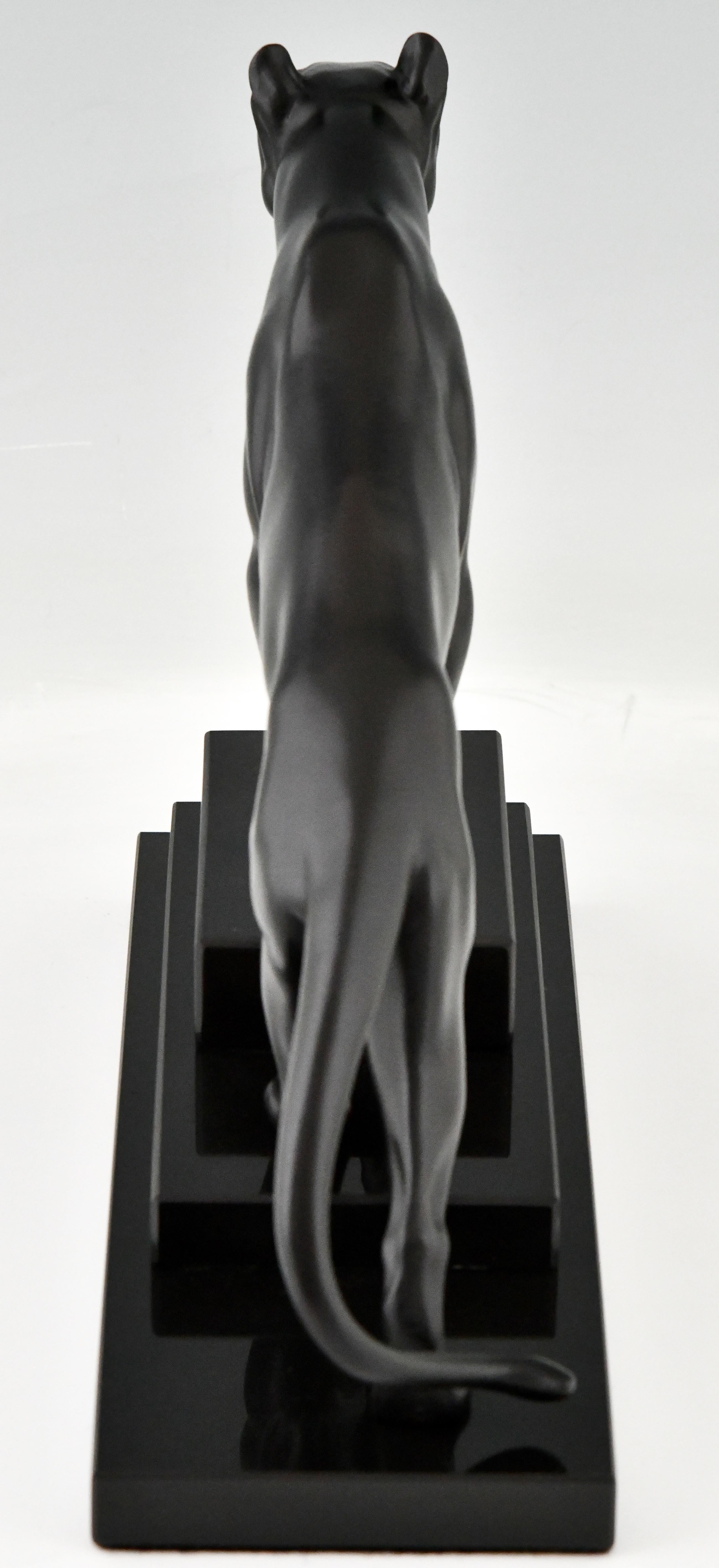 Sculpture de panthère JUNGLE de style Art déco par Max Le Verrier, France en vente 1