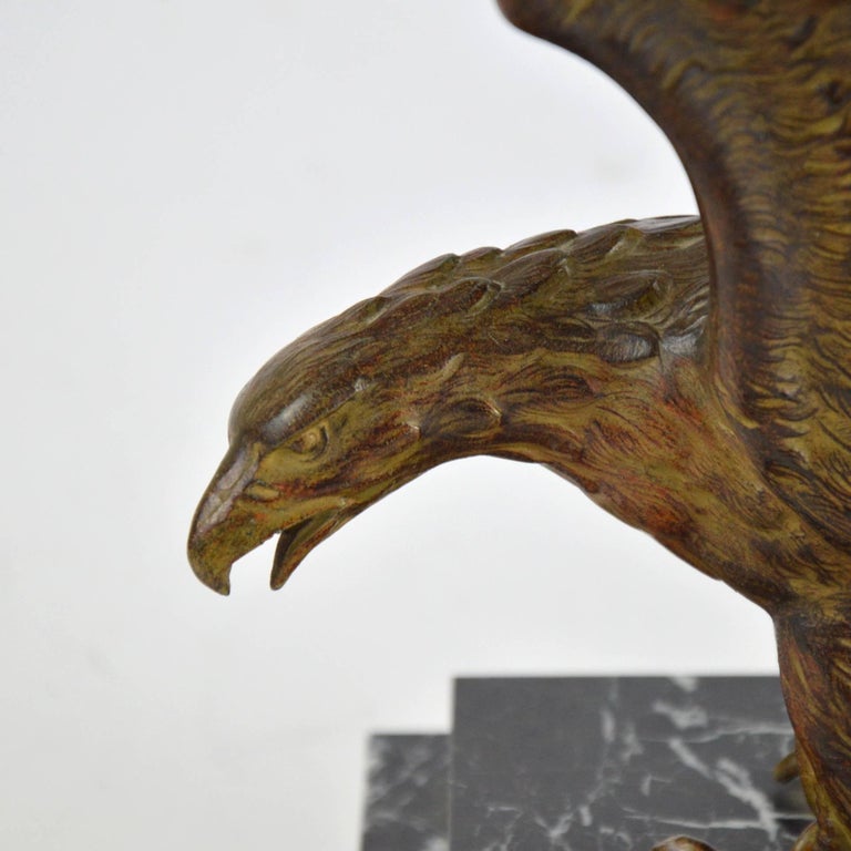 Art Deco Style Sculpture of an Eagle on a Marble Base at 1stDibs