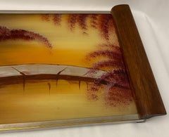 Art Deco Style Serving Tray with Japanese Cherry Blossoms