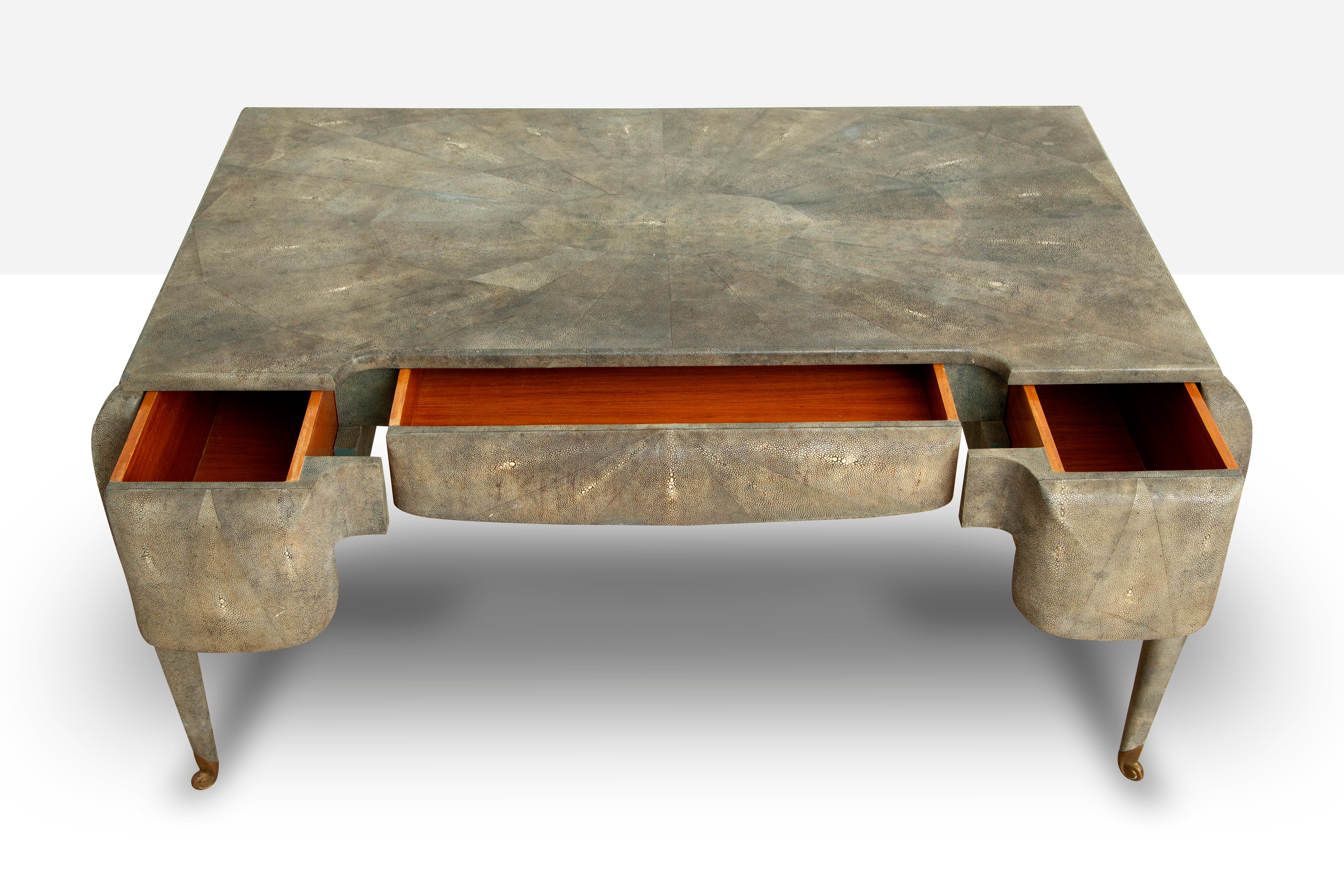 Late 20th Century Art Deco Style Shagreen Desk by Maitland Smith