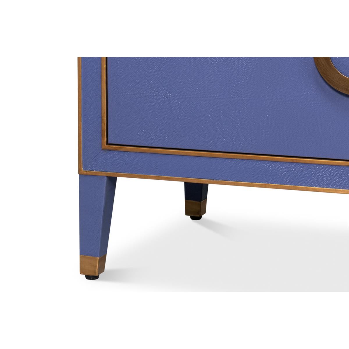 Art Deco Style Shagreen Dresser in Marlin Blue For Sale 3