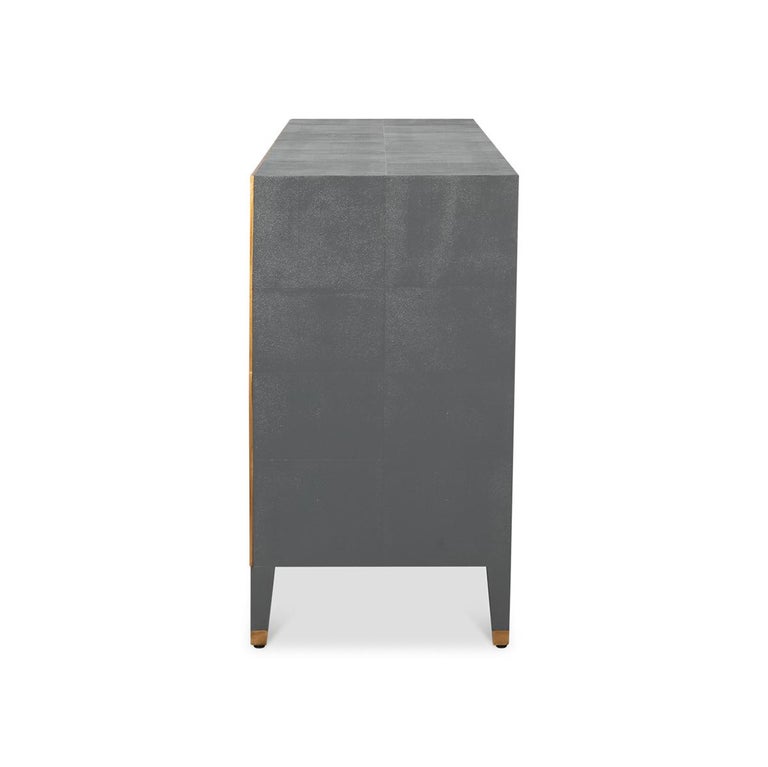 Art Deco Style Shagreen Dresser in Pewter Grey For Sale at 1stDibs