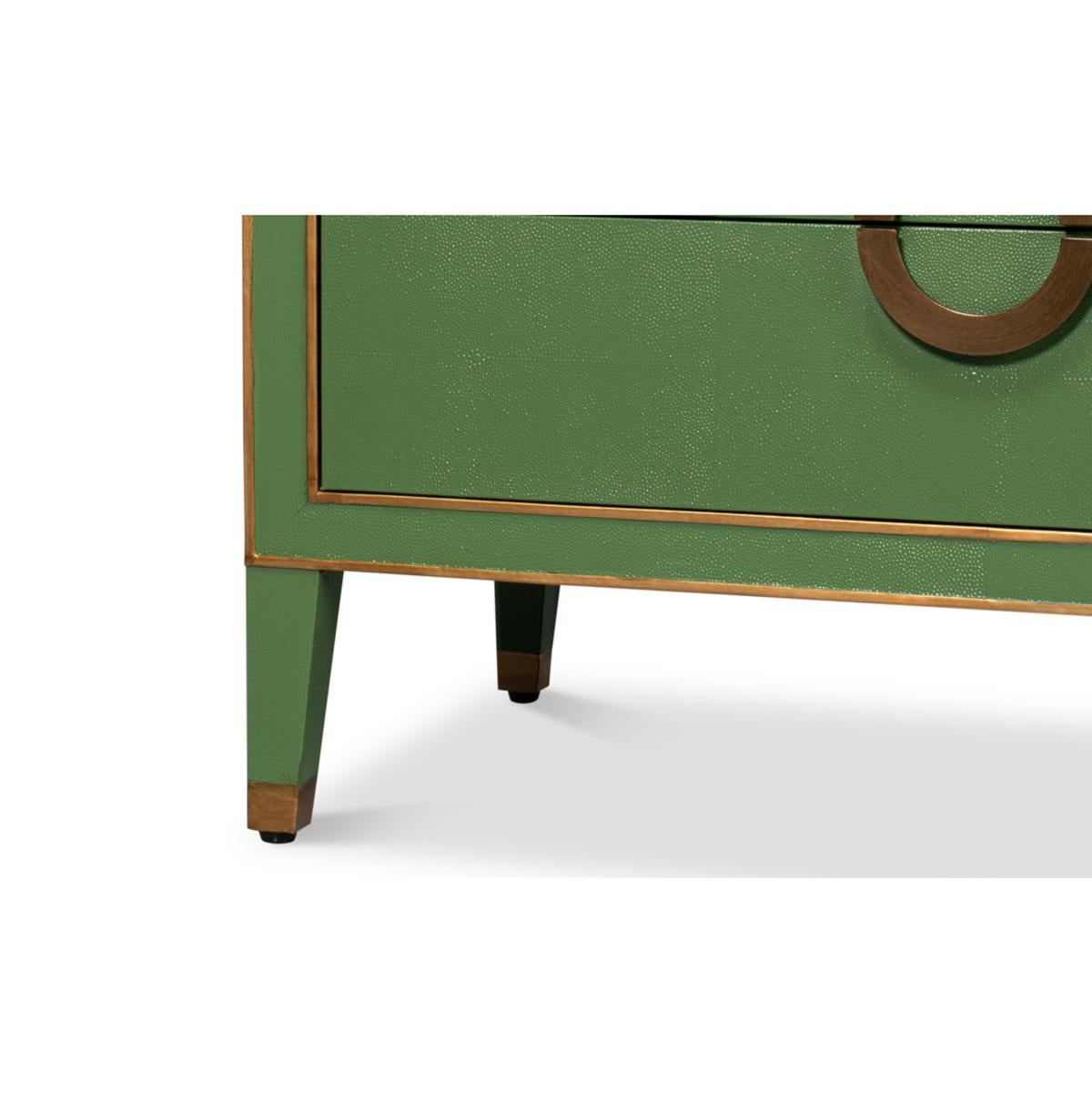 Art Deco Style Shagreen Dresser in Watercress Green For Sale 3