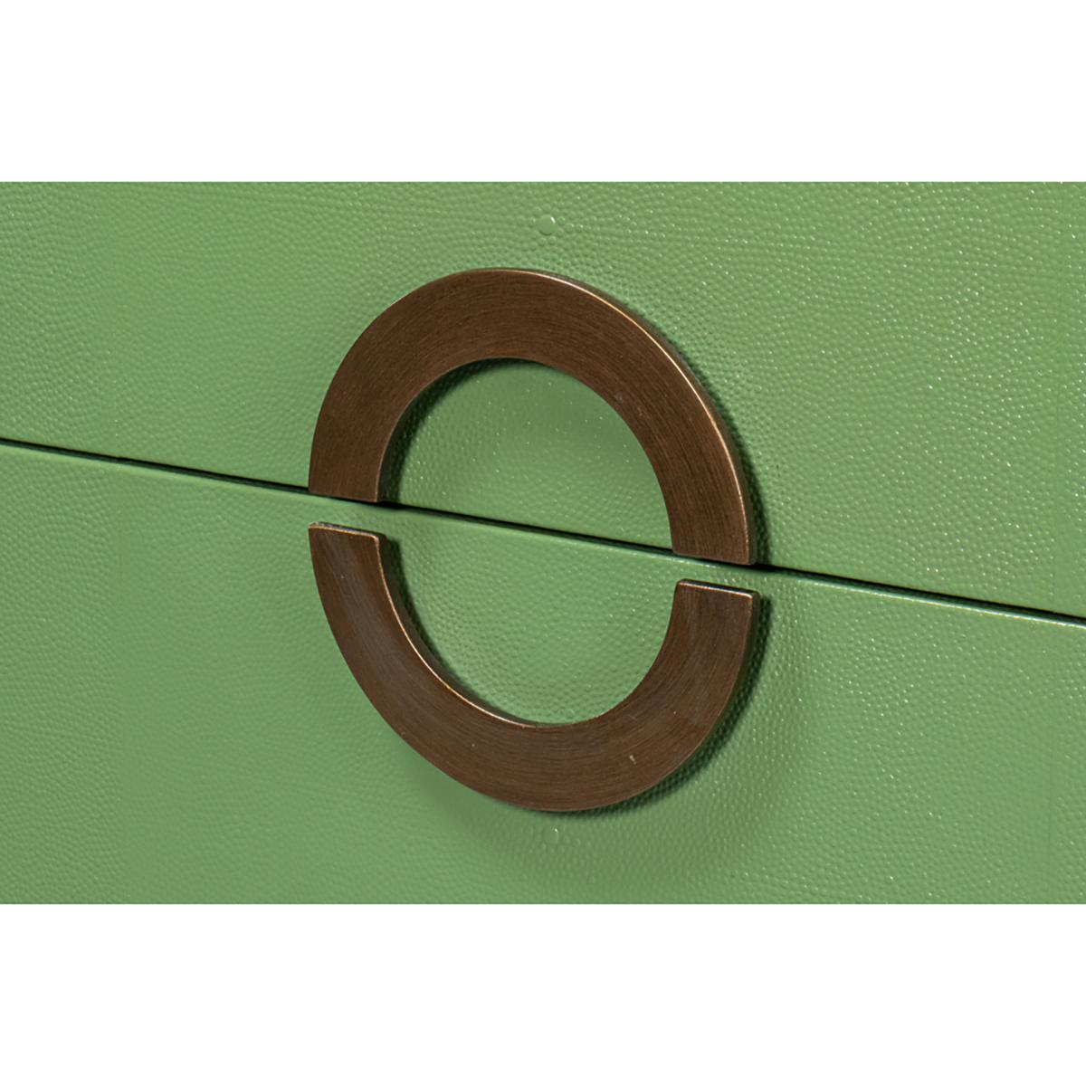 Shagreen-Kommode im Art-Déco-Stil in Wassercress-Grün (21. Jahrhundert und zeitgenössisch) im Angebot