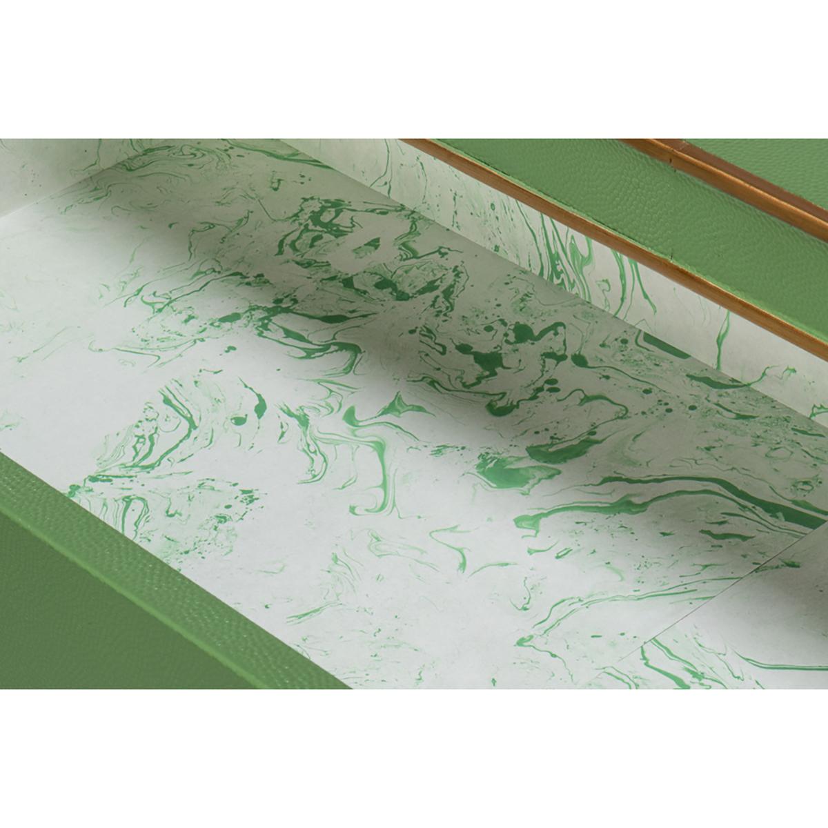 Shagreen-Kommode im Art-Déco-Stil in Wassercress-Grün im Angebot 1